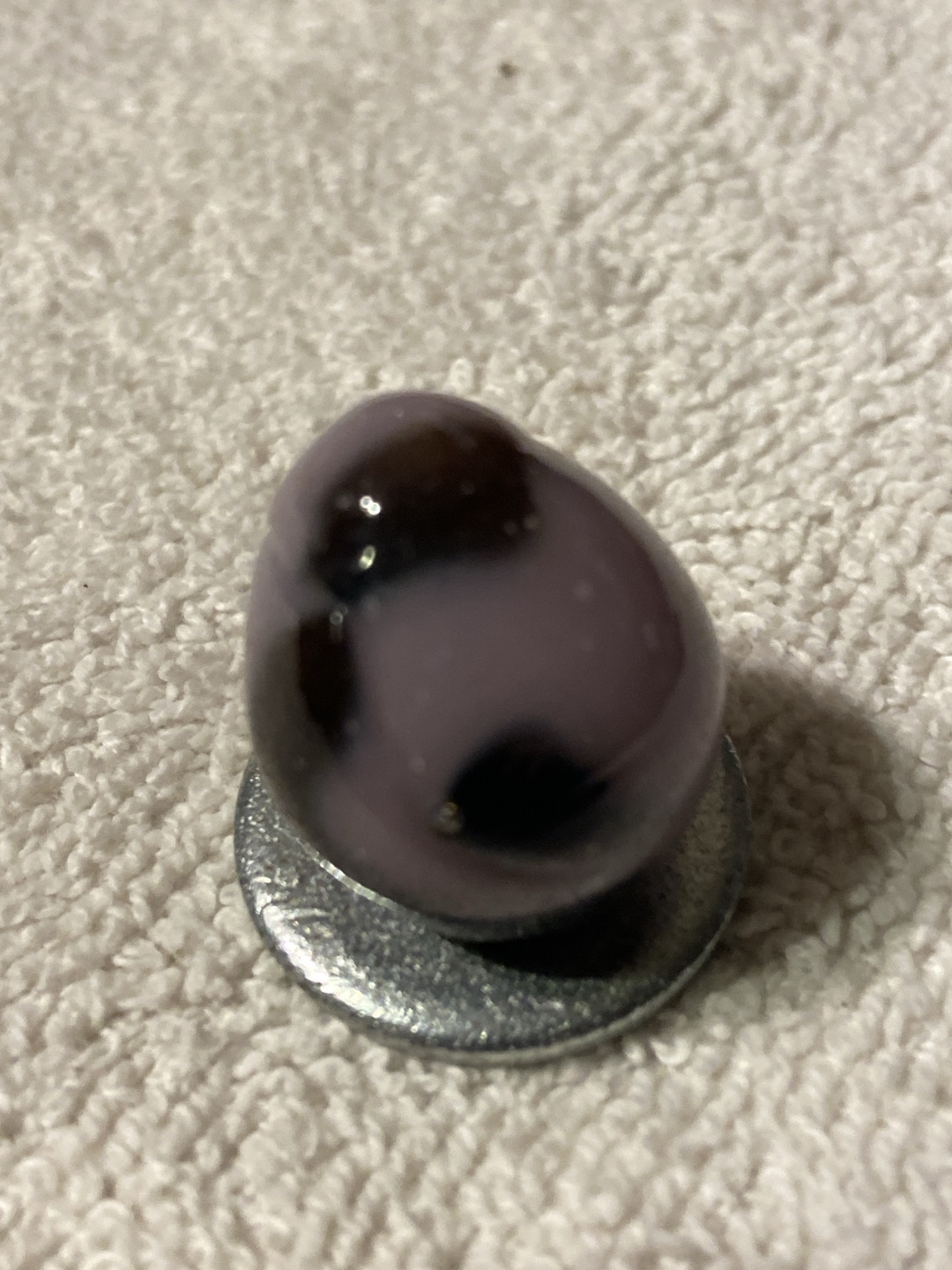Purple Slag (Lavender) by Akro Agate Company, identification view