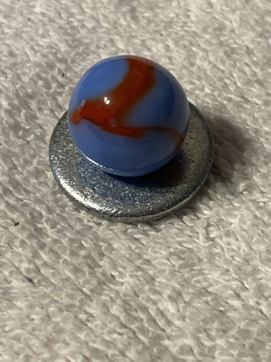 Blue and Orange Patch by Akro Agate Company