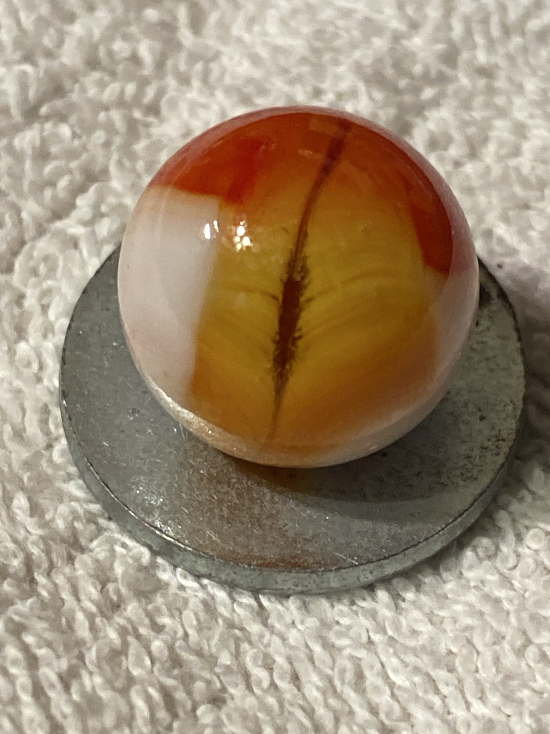 Orange and White Patch by Akro Agate Company