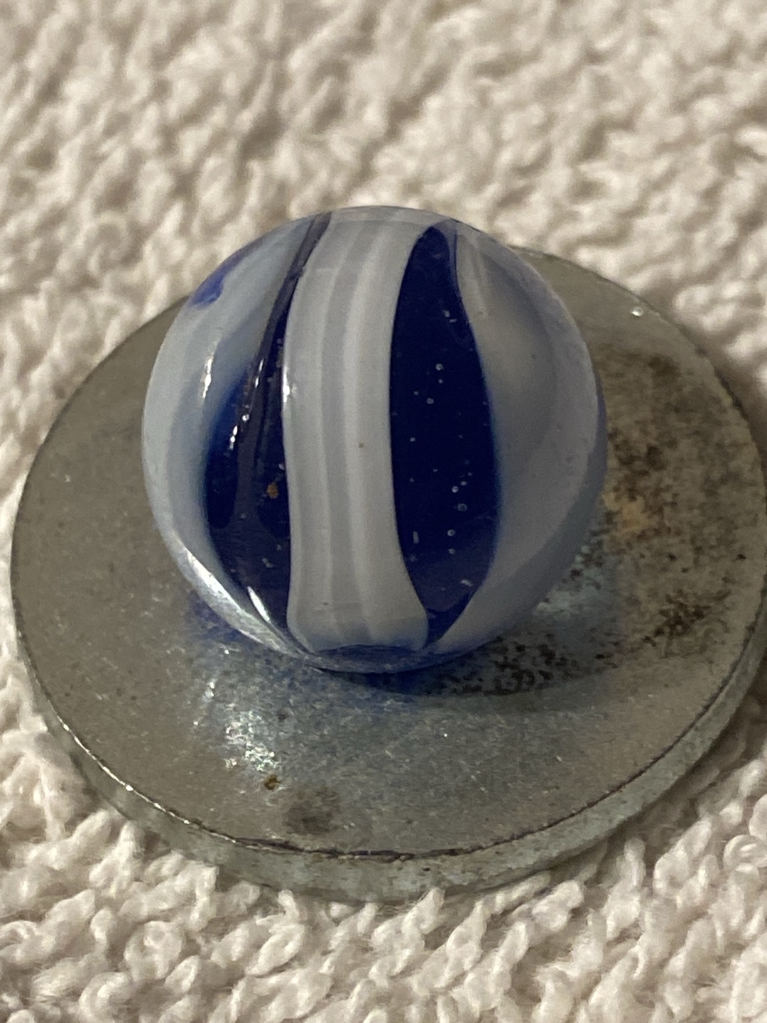 Blue and White Rainbo by Peltier Glass Company