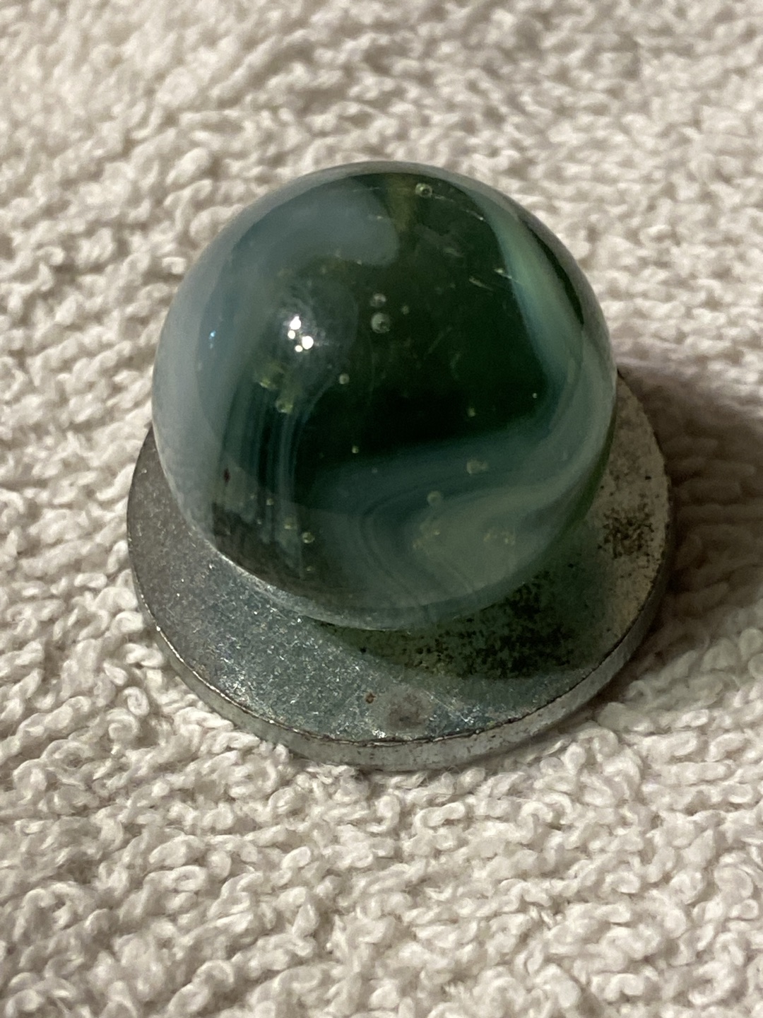 Green and White Swirl by Alley Agate