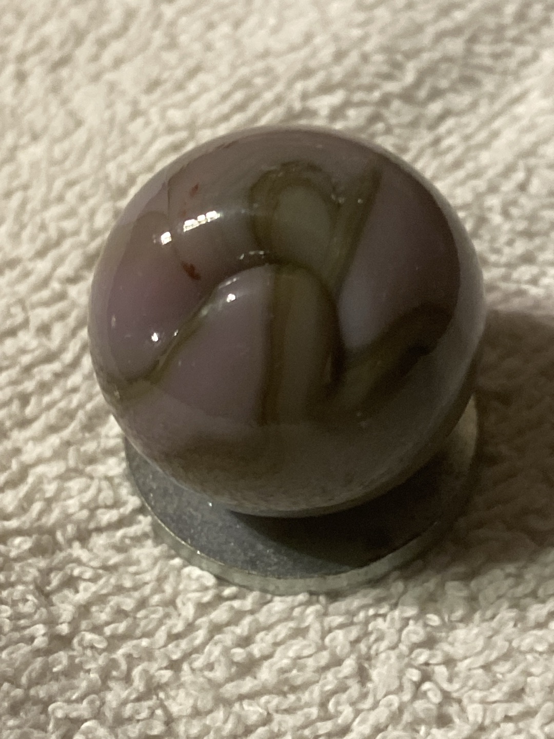 Lavender and Olive Swirl by Akro Agate Company