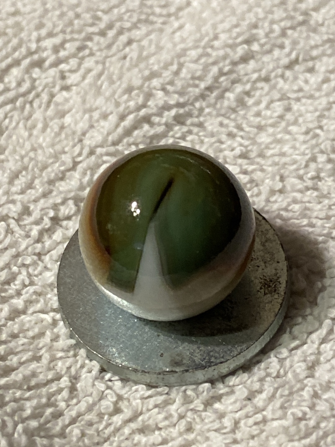 Olive and Amber Patch by Akro Agate Company