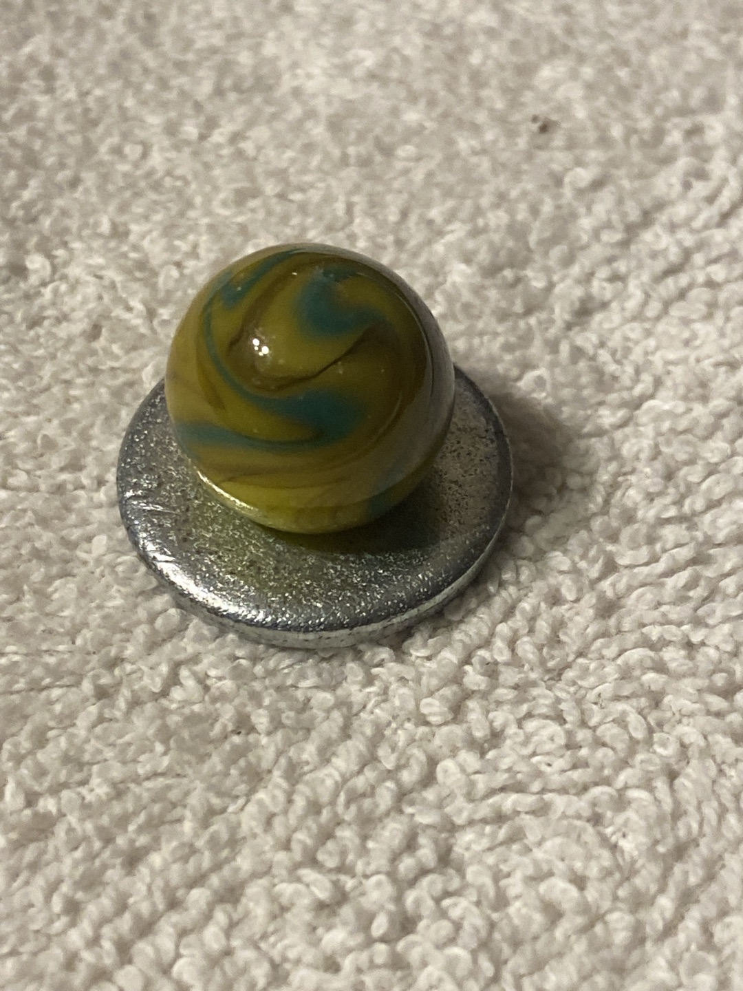 Yellow and Teal Swirl by Alley Agate
