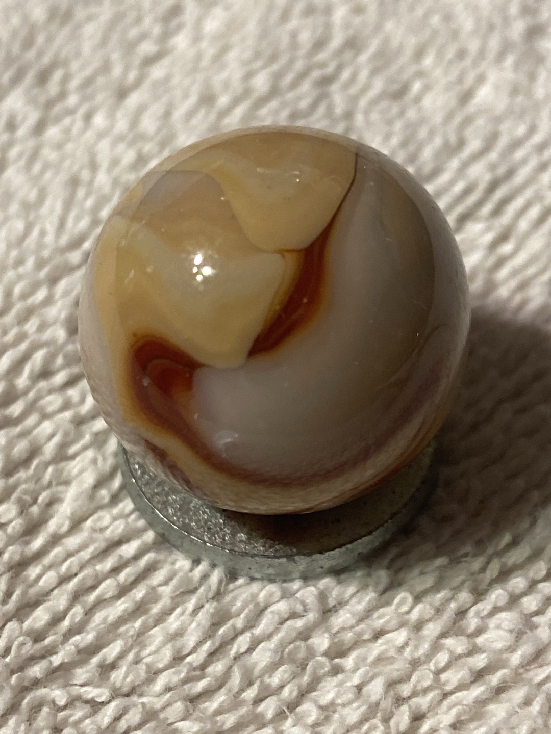 Tan and Oxblood Swirl by Alley Agate