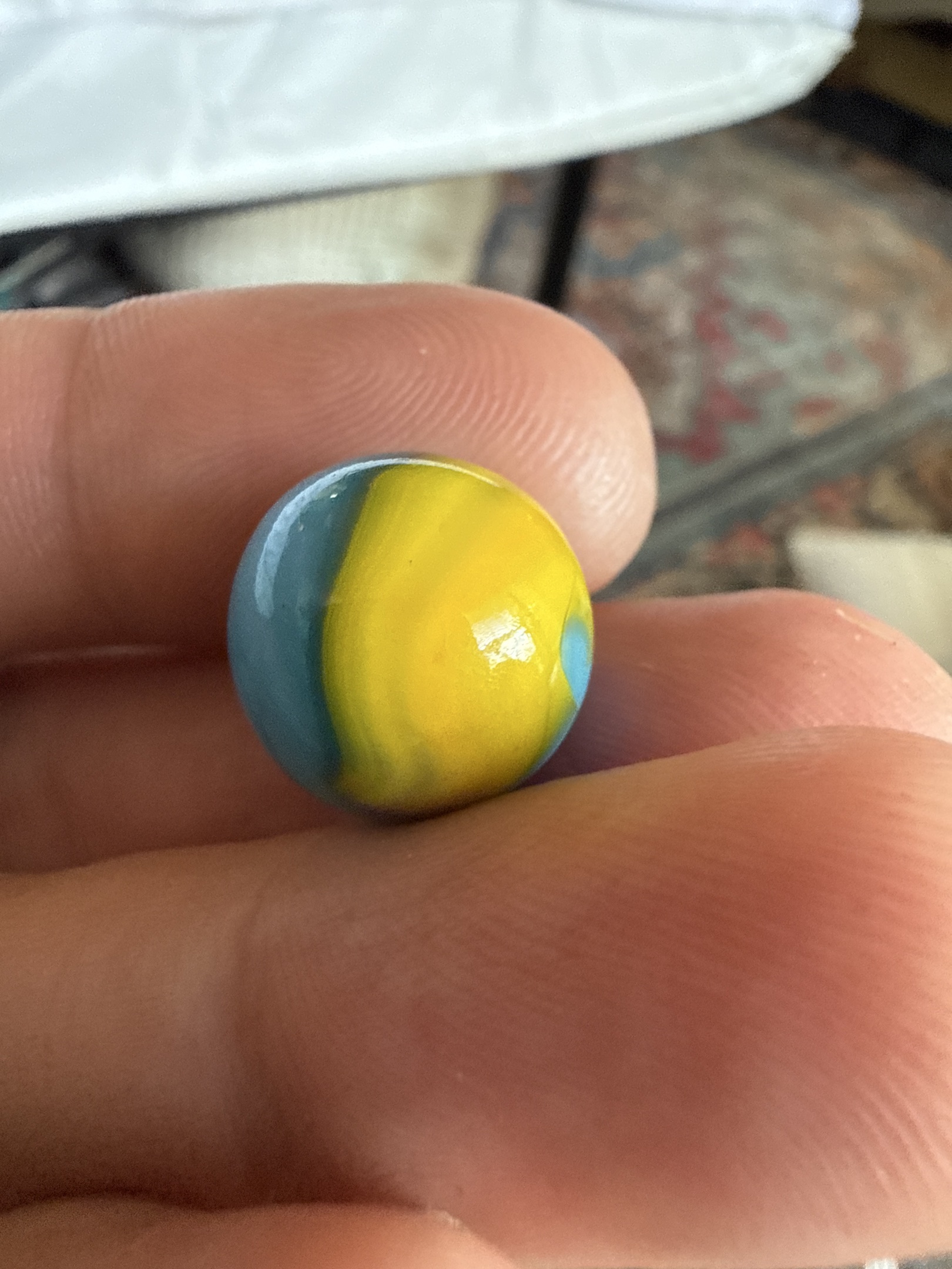 Blue and Yellow Patch (Swedish Flag Colors) by Akro Agate Company