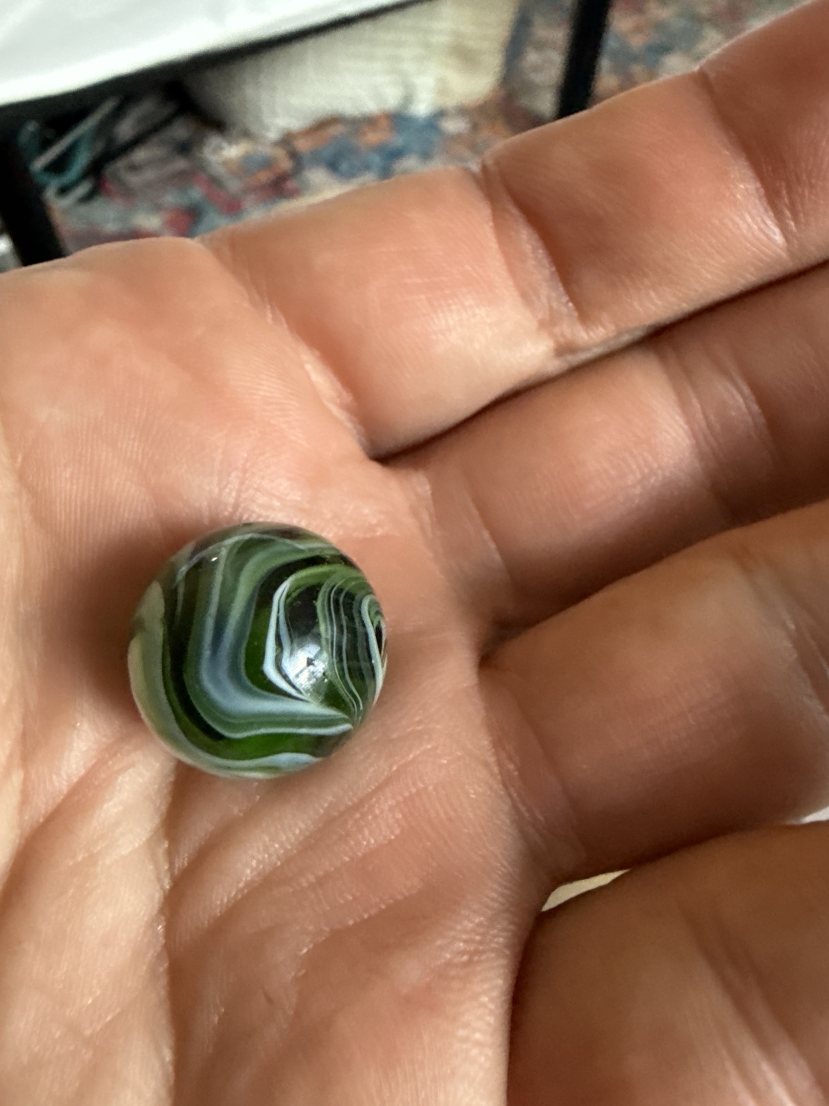 Green and White Swirl by Christensen Agate Company