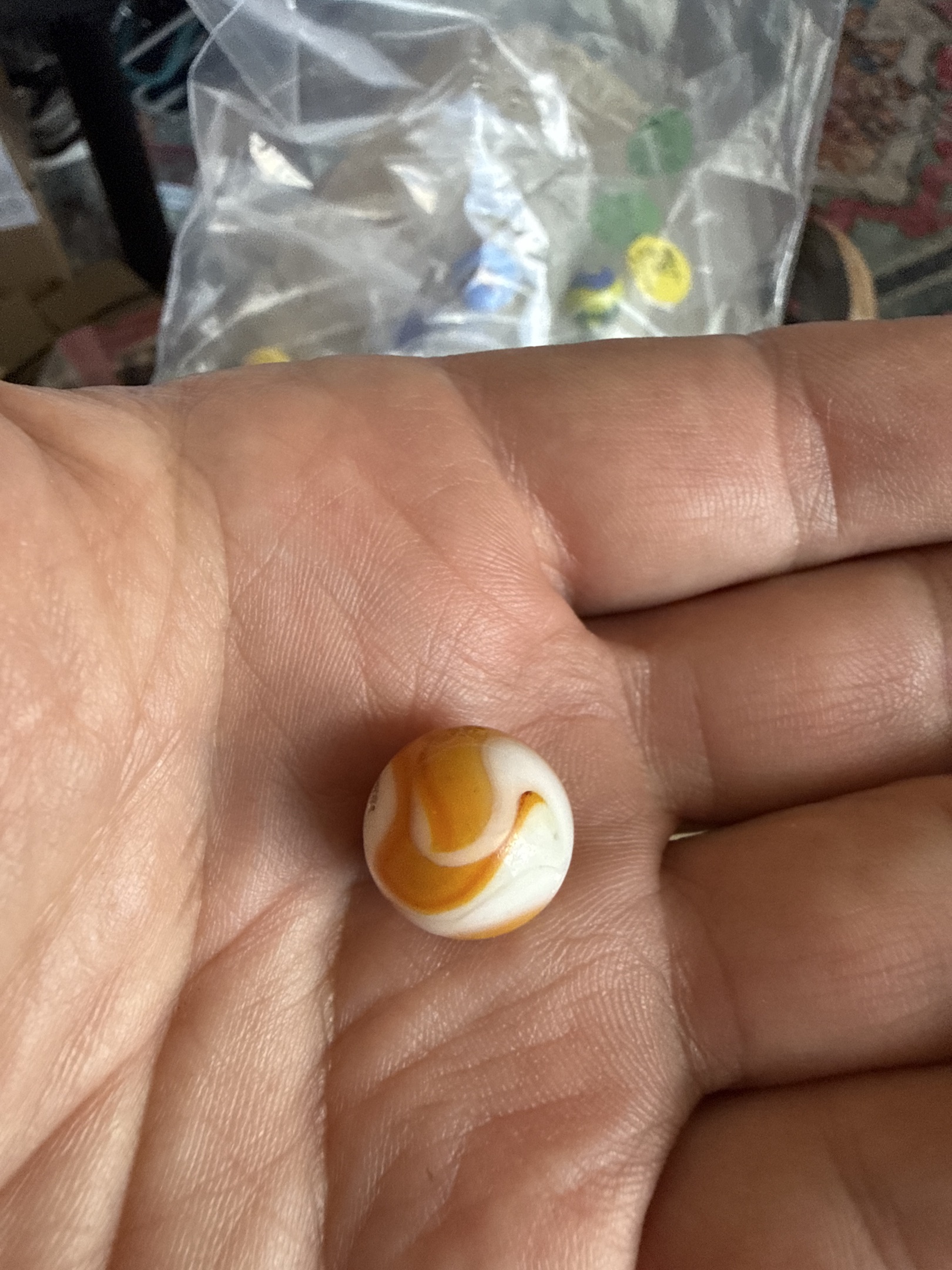 Orange and White Swirl by Akro Agate