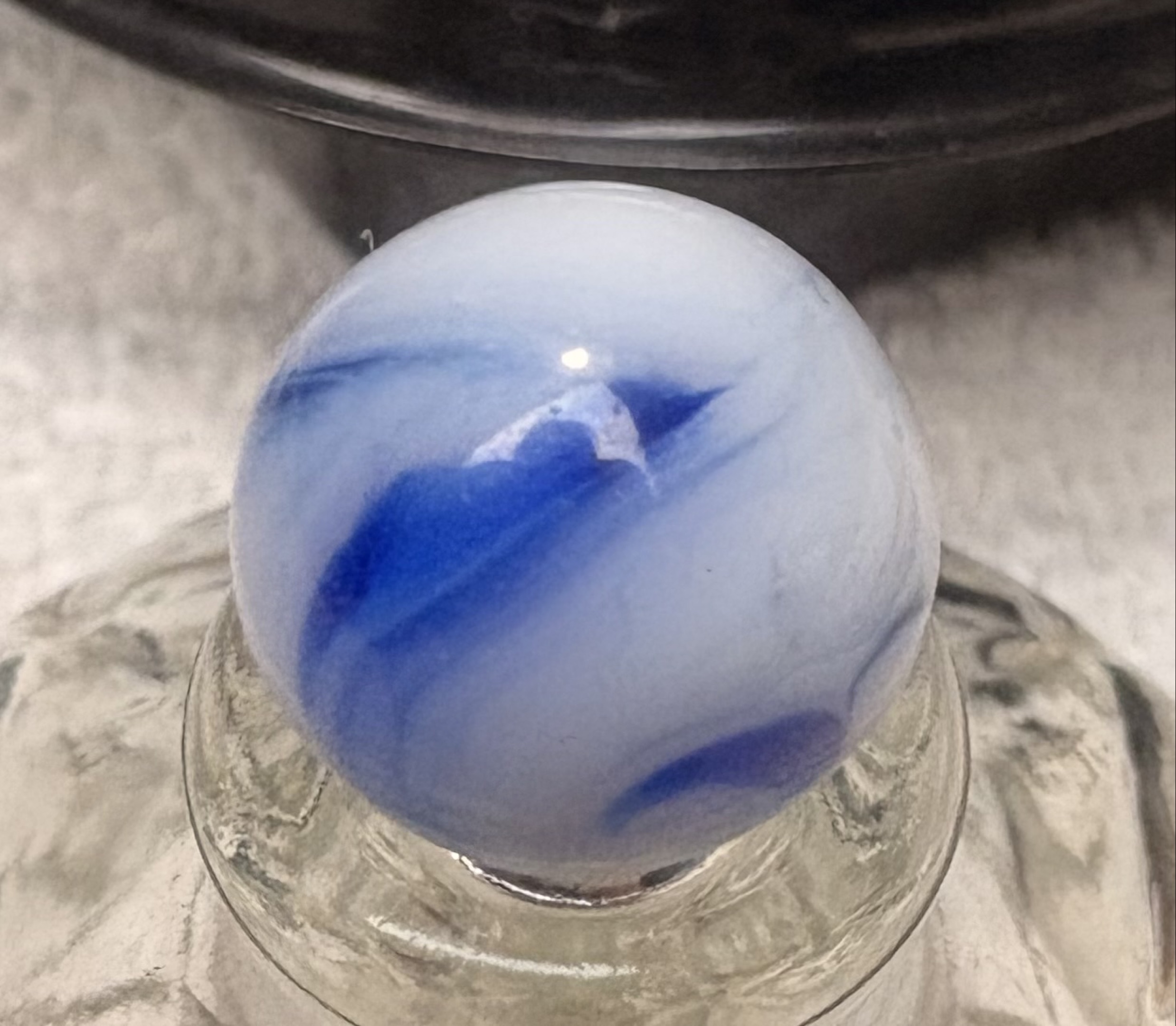 Blue and White Swirl by Alley Agate, identification view