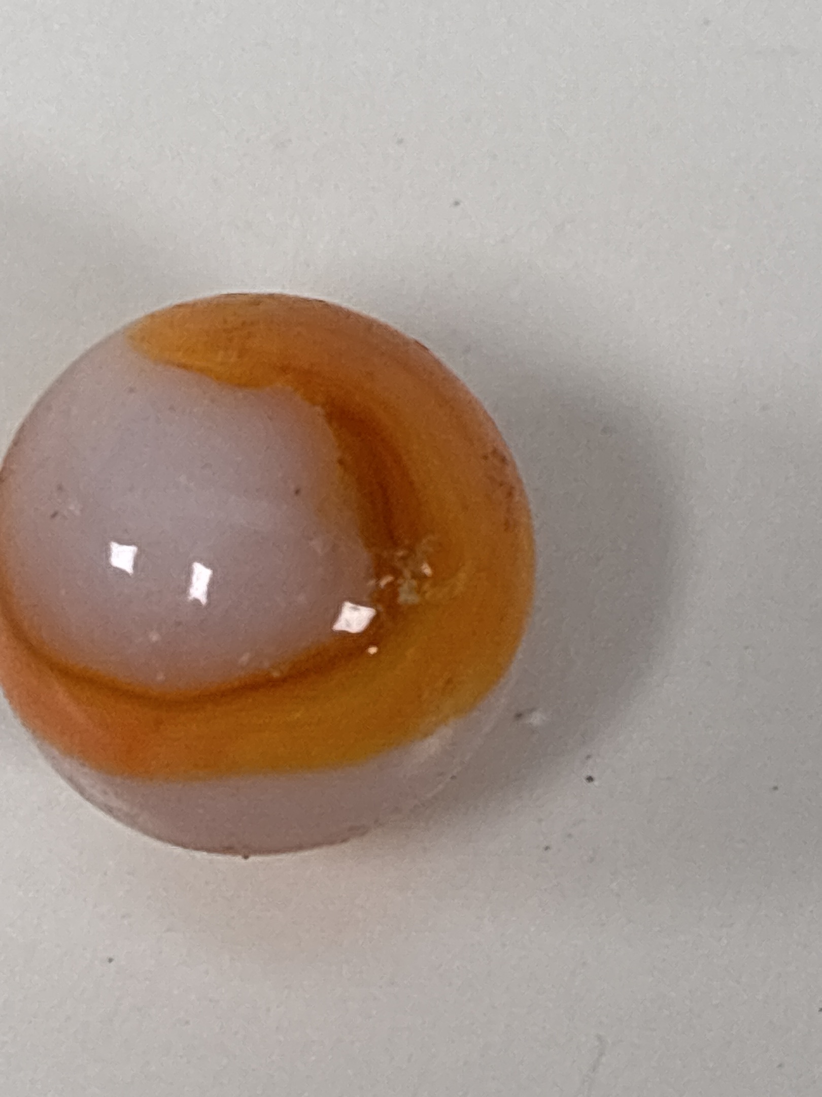 Orange and White by Akro Agate Company, identification view