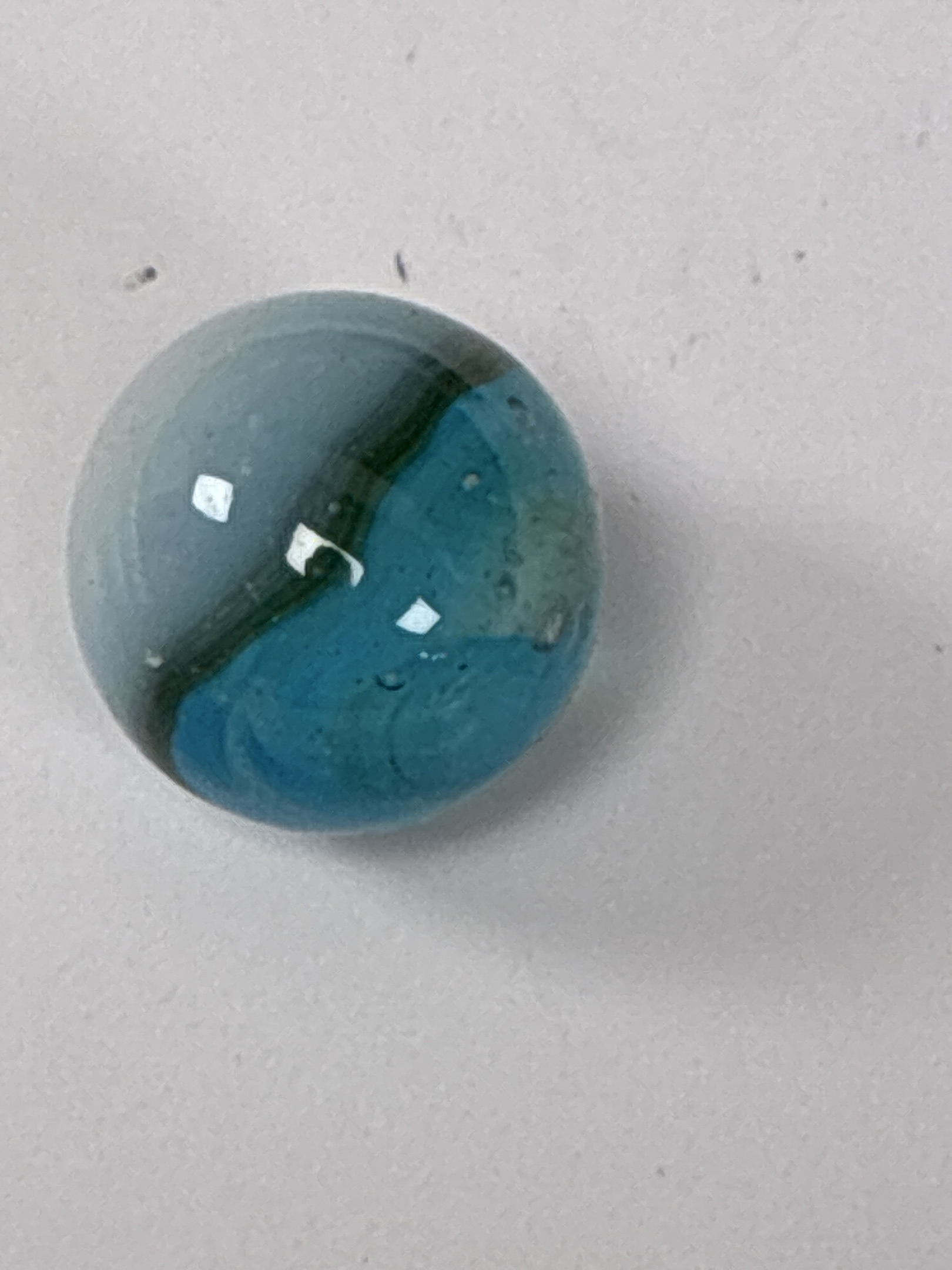 Blue Rebel / Teal Rainbo by Peltier Glass Company, identification view