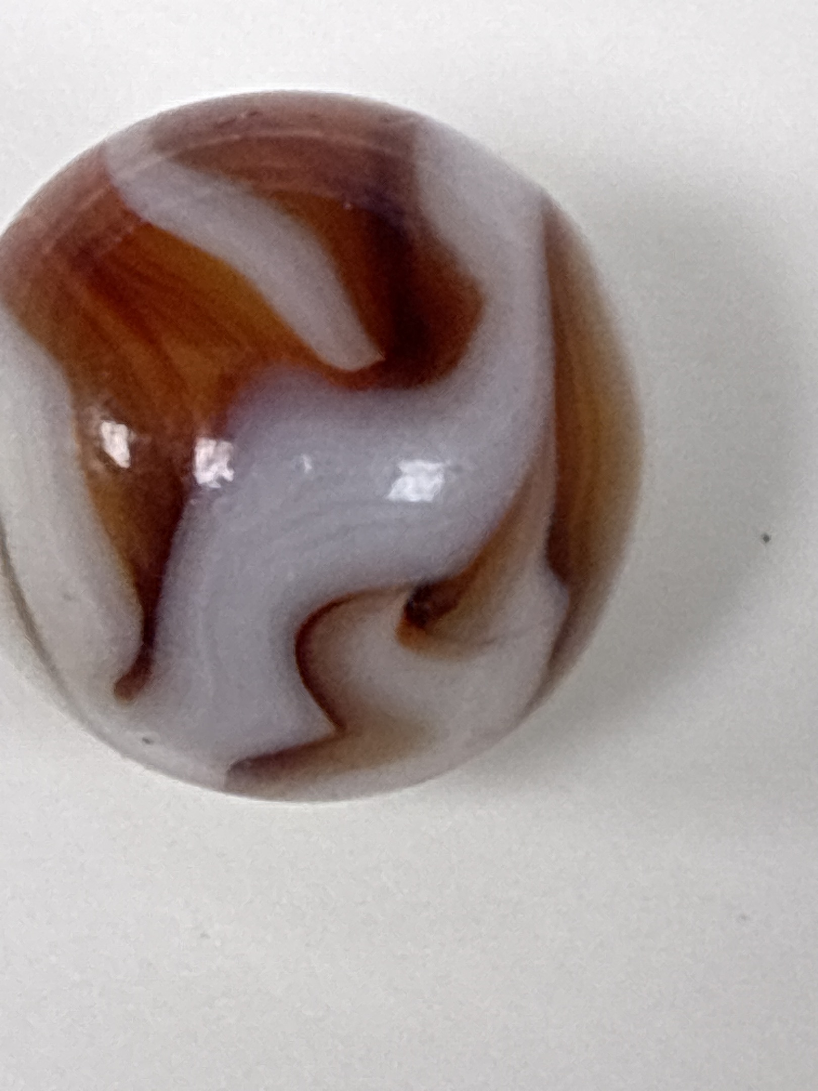 Brown and White Swirl by Alley Agate, identification view