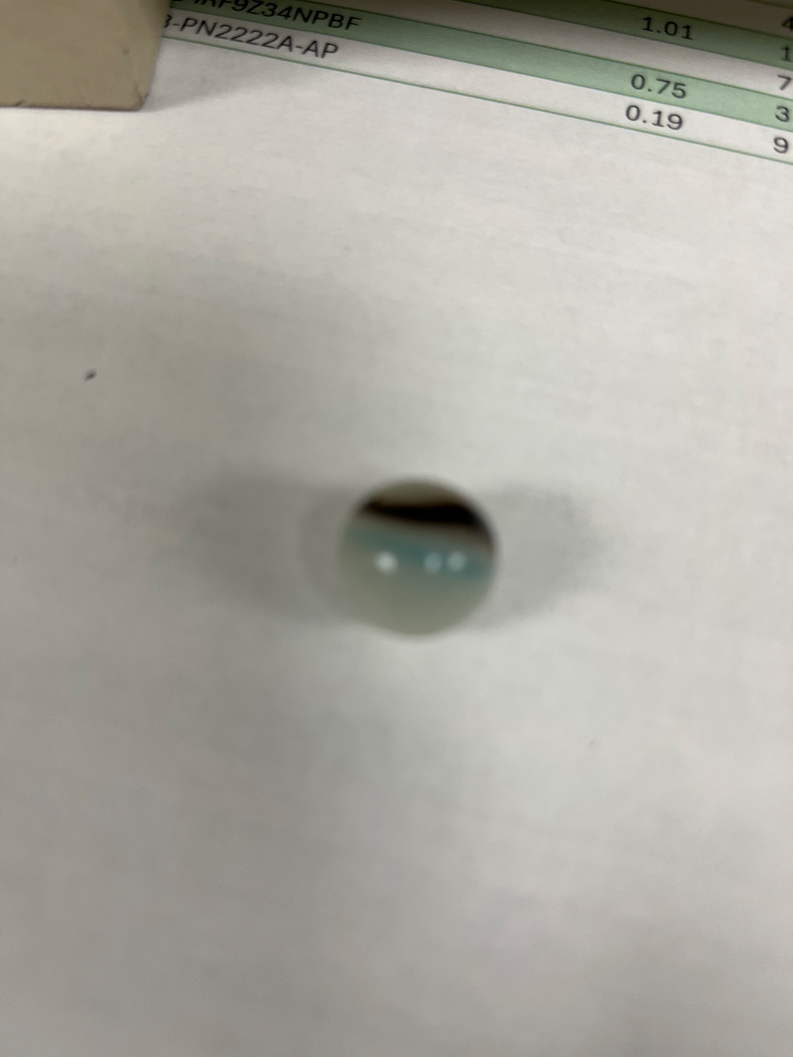 Blue and Brown Rainbo by Peltier Glass Company, identification view