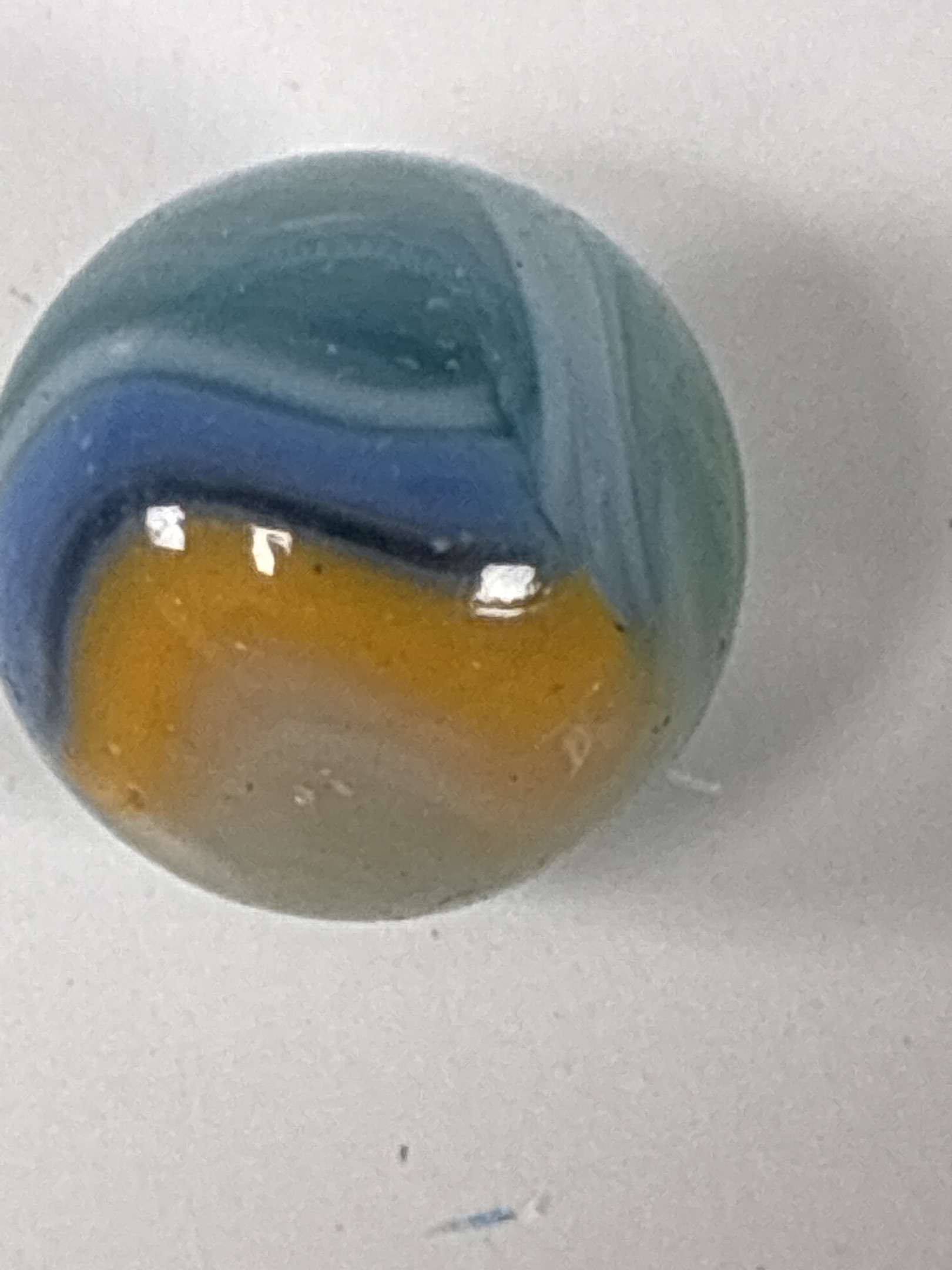 Blue and Yellow Swirl by Alley Agate, identification view