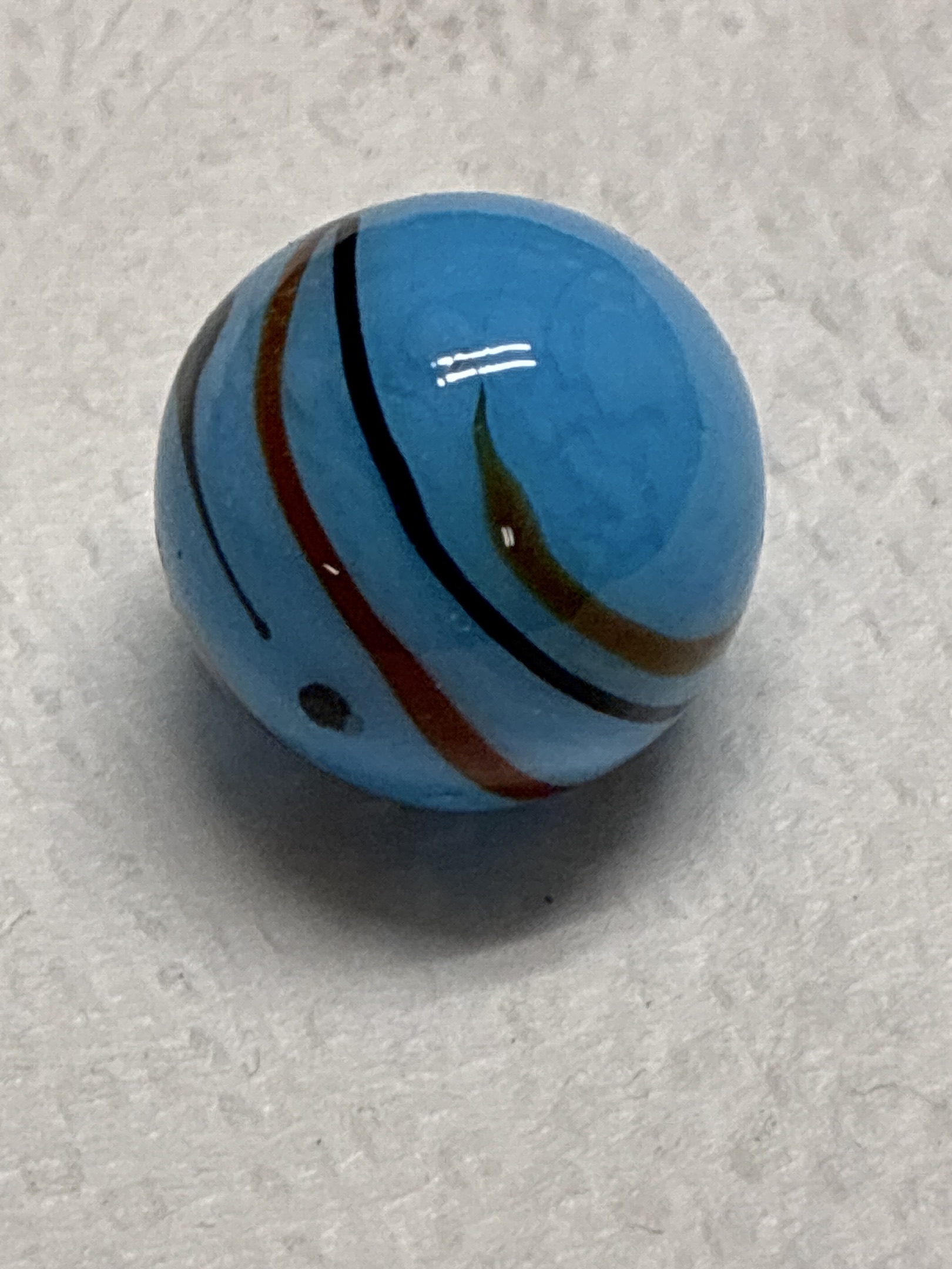 Multi-color Rainbo (Blue/Brown/Red) by Peltier Glass Company, identification view