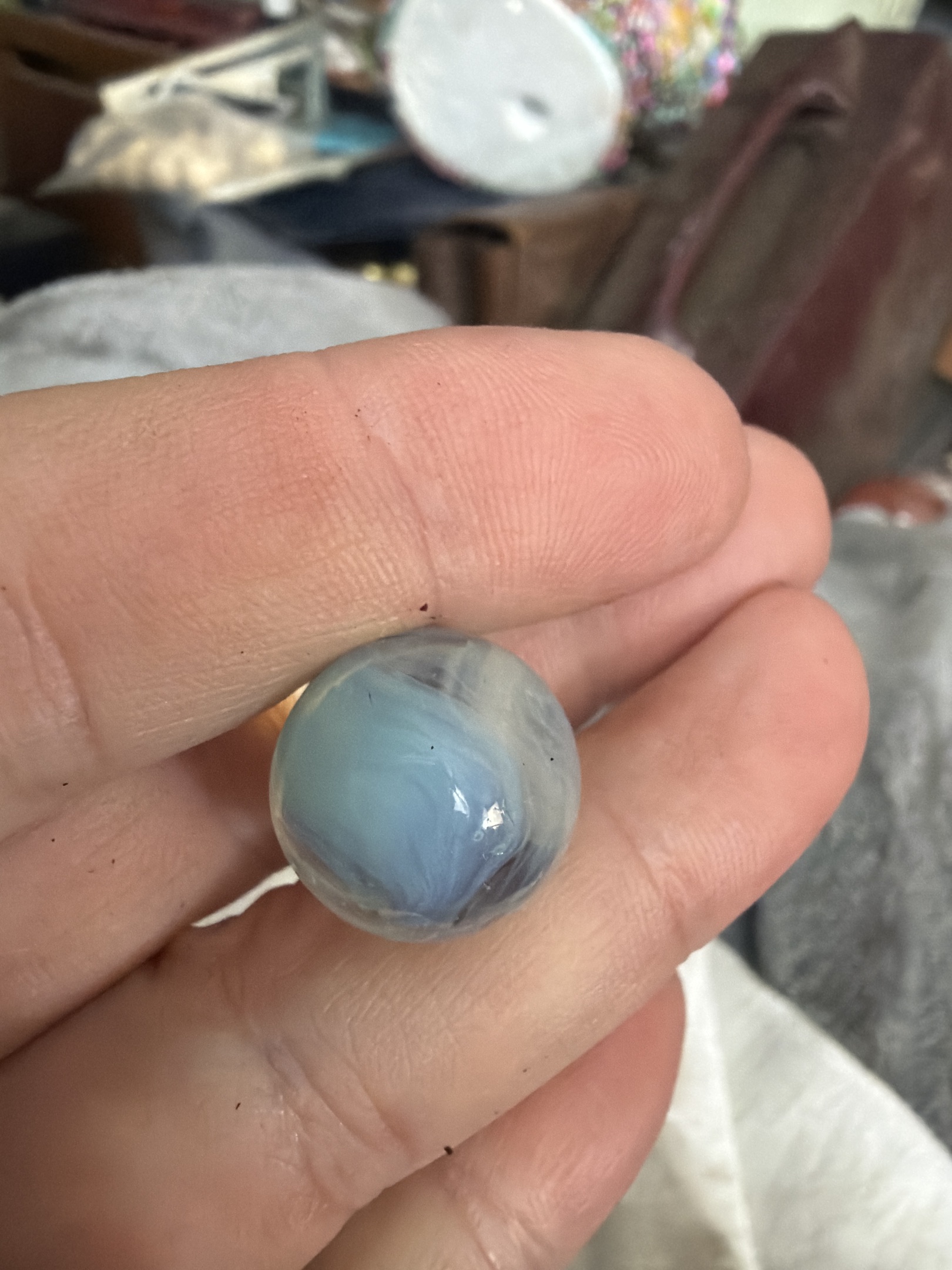Sky Blue Slag by Akro Agate Company