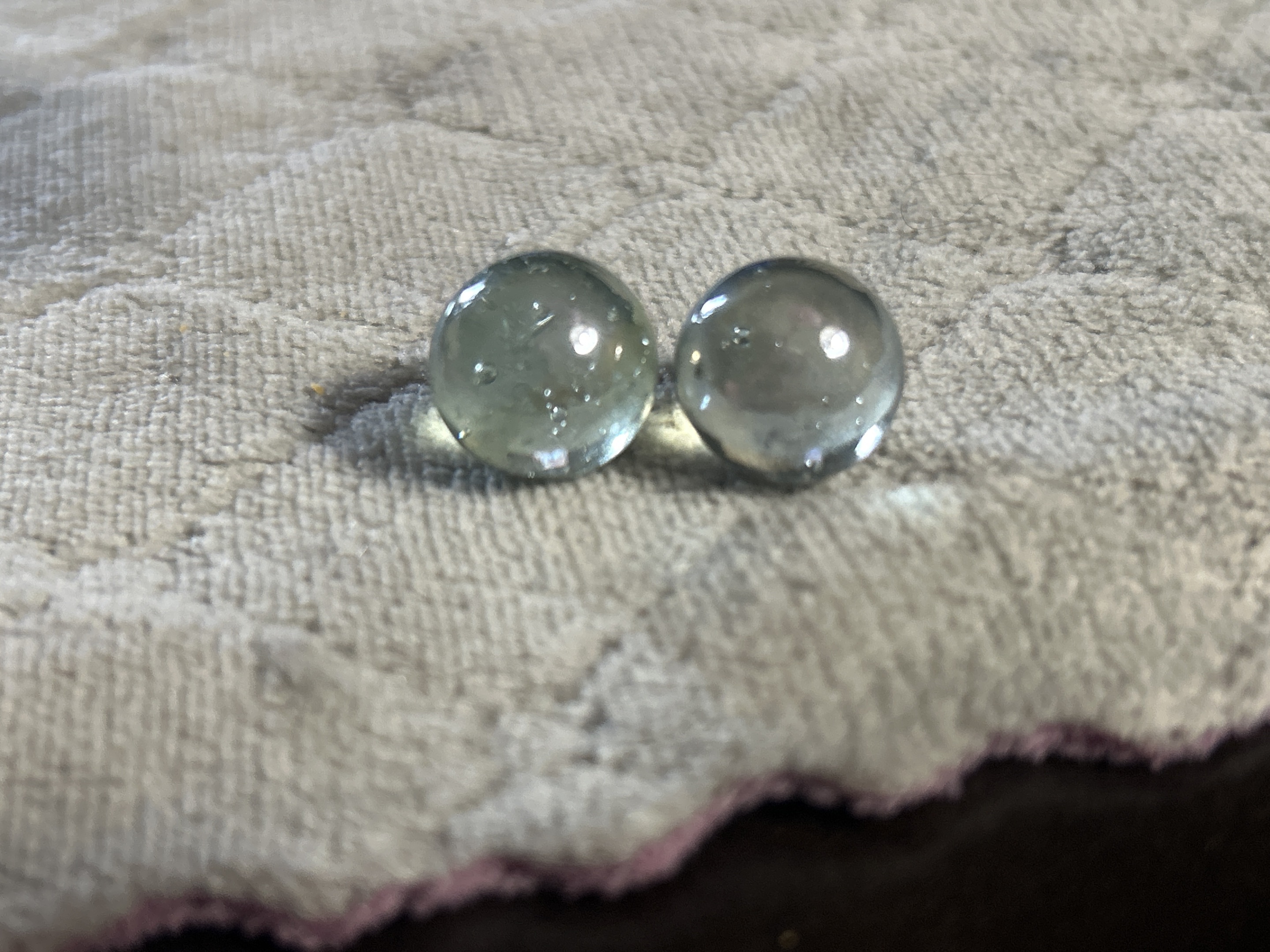 Transparent Aqua Clearie by Akro Agate, identification view