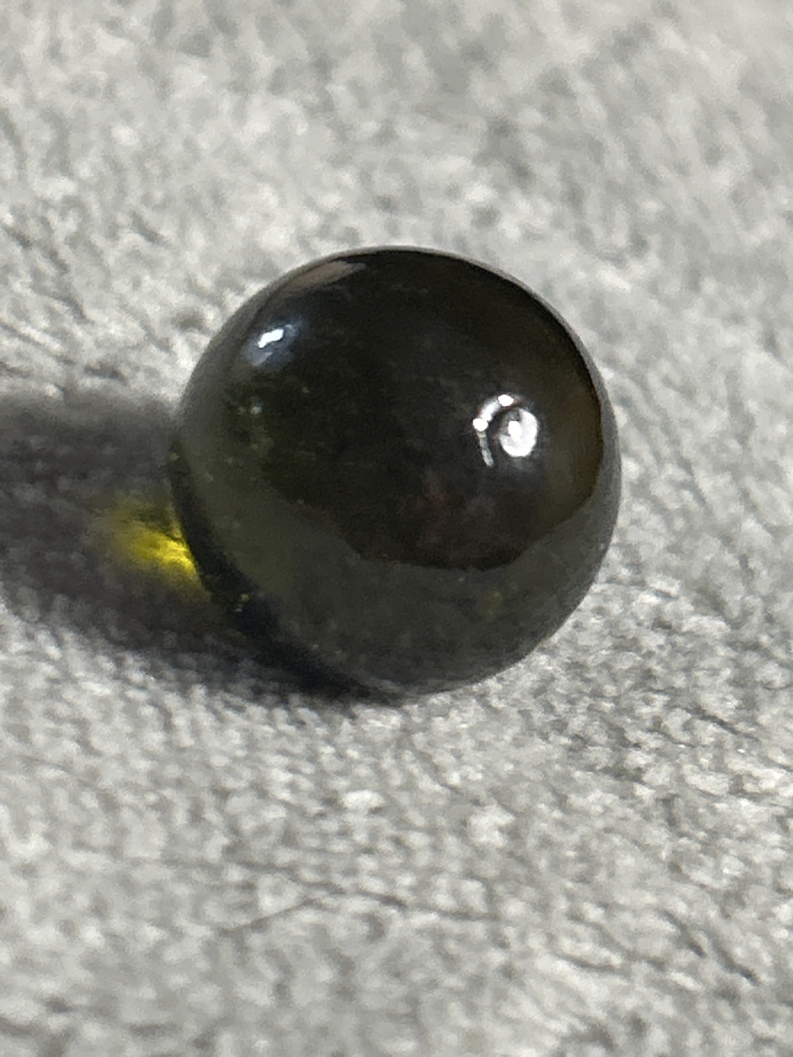 Olive Green Black Glass by German (Handmade/Transitional), identification view