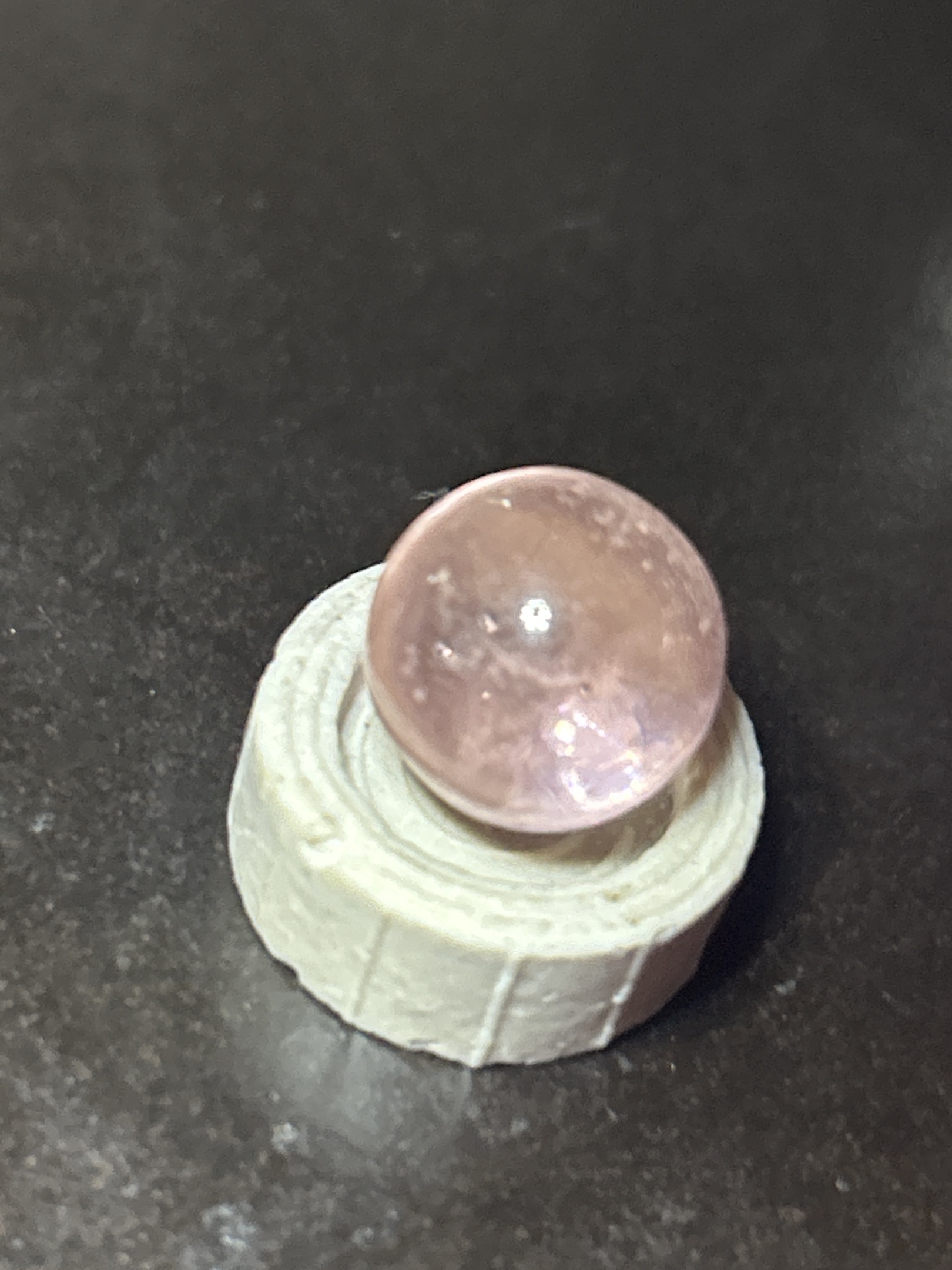 Pink Clearie by Vitro Agate Company, identification view