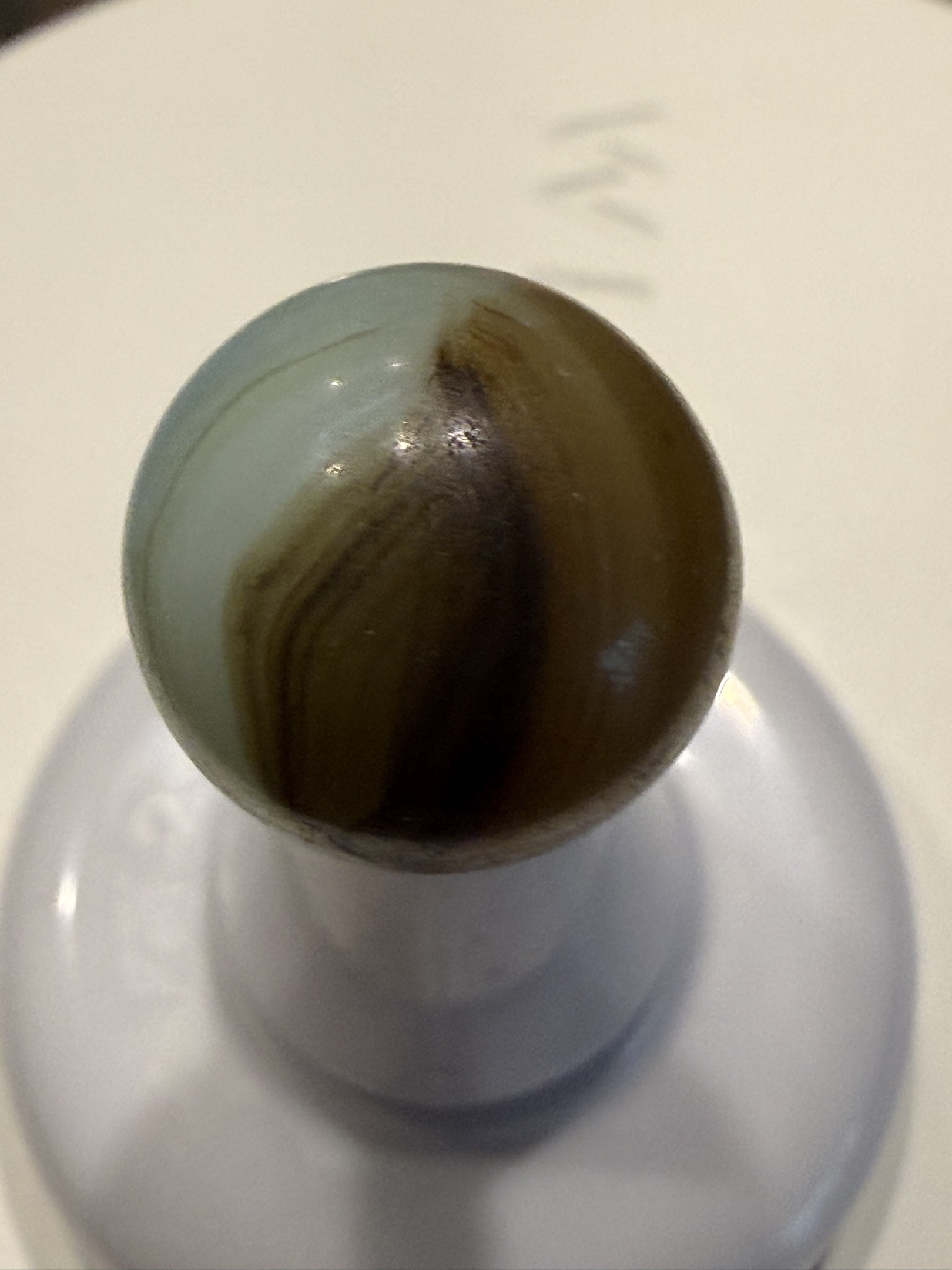Chocolate Slag (Aqua Base) by Akro Agate Company