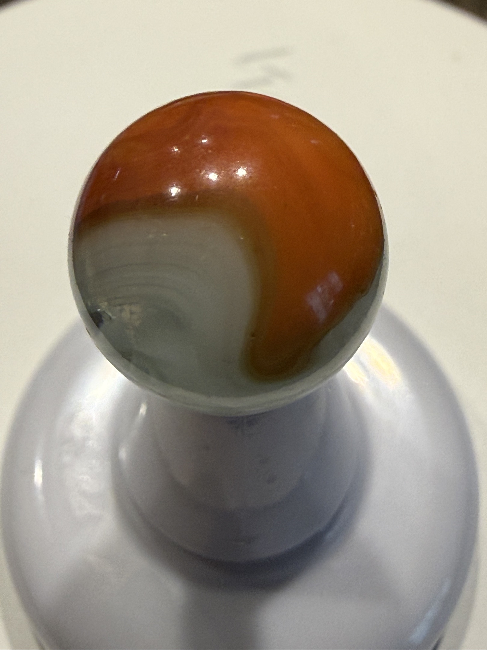 Orange and White Patch by Akro Agate Company