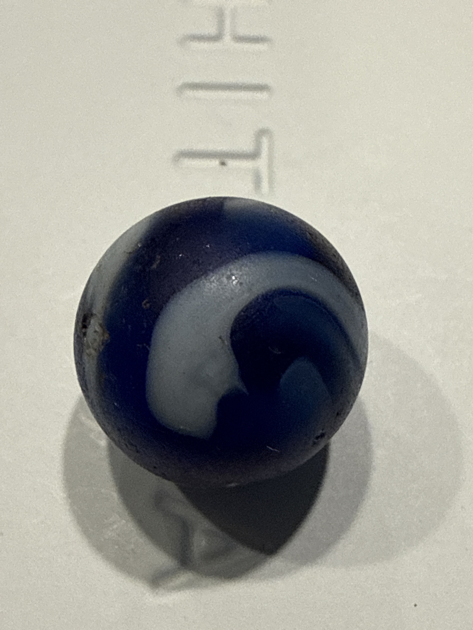 Blue and White Swirl by Akro Agate Company