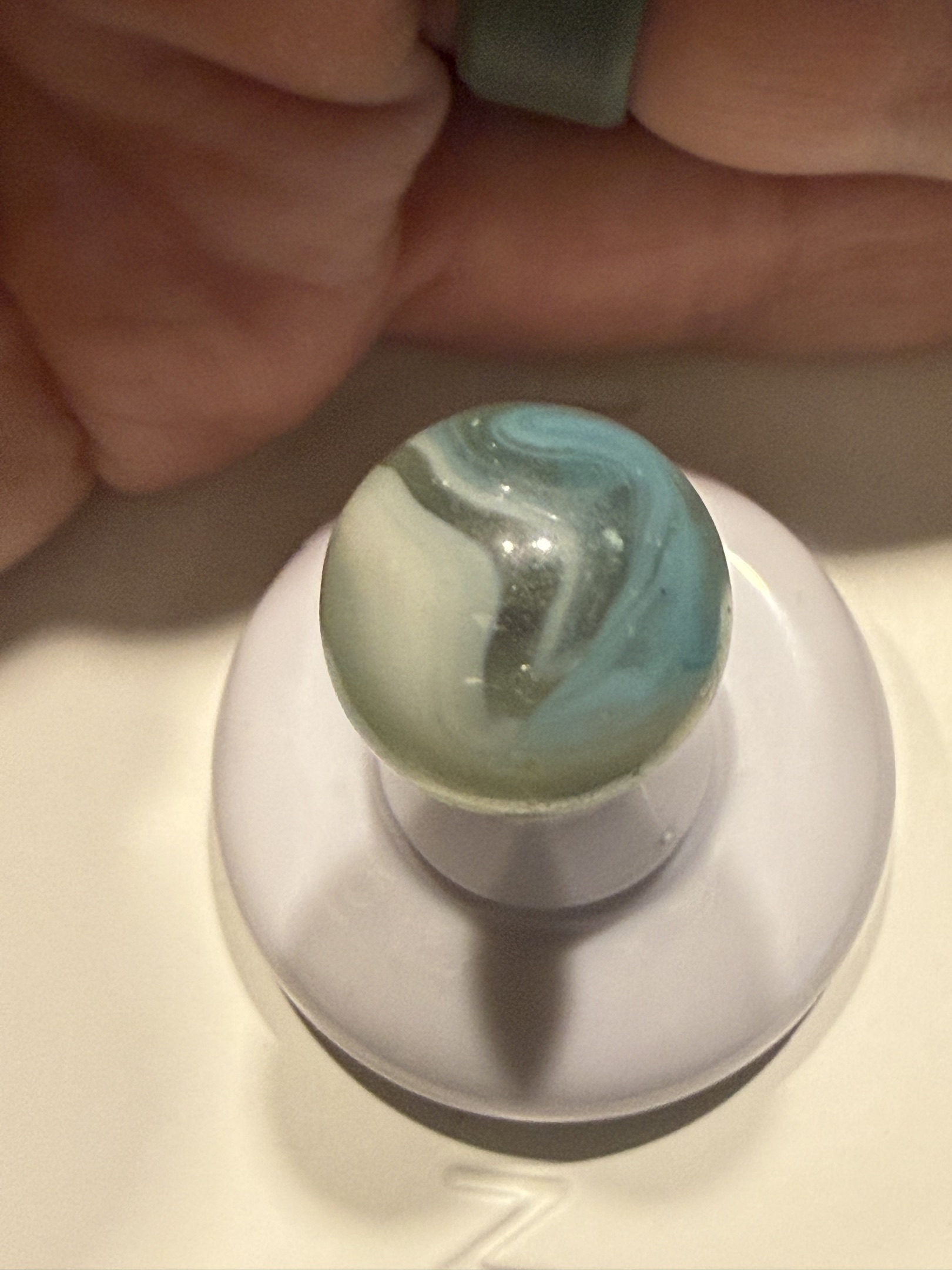 Aqua and White Swirl by Akro Agate Company