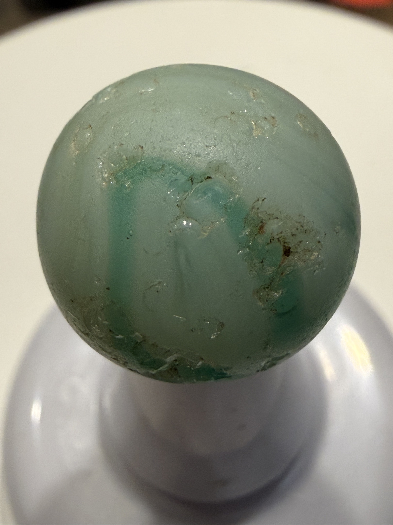 Aqua/Teal Swirl (Sea Glass Condition) by Alley Agate