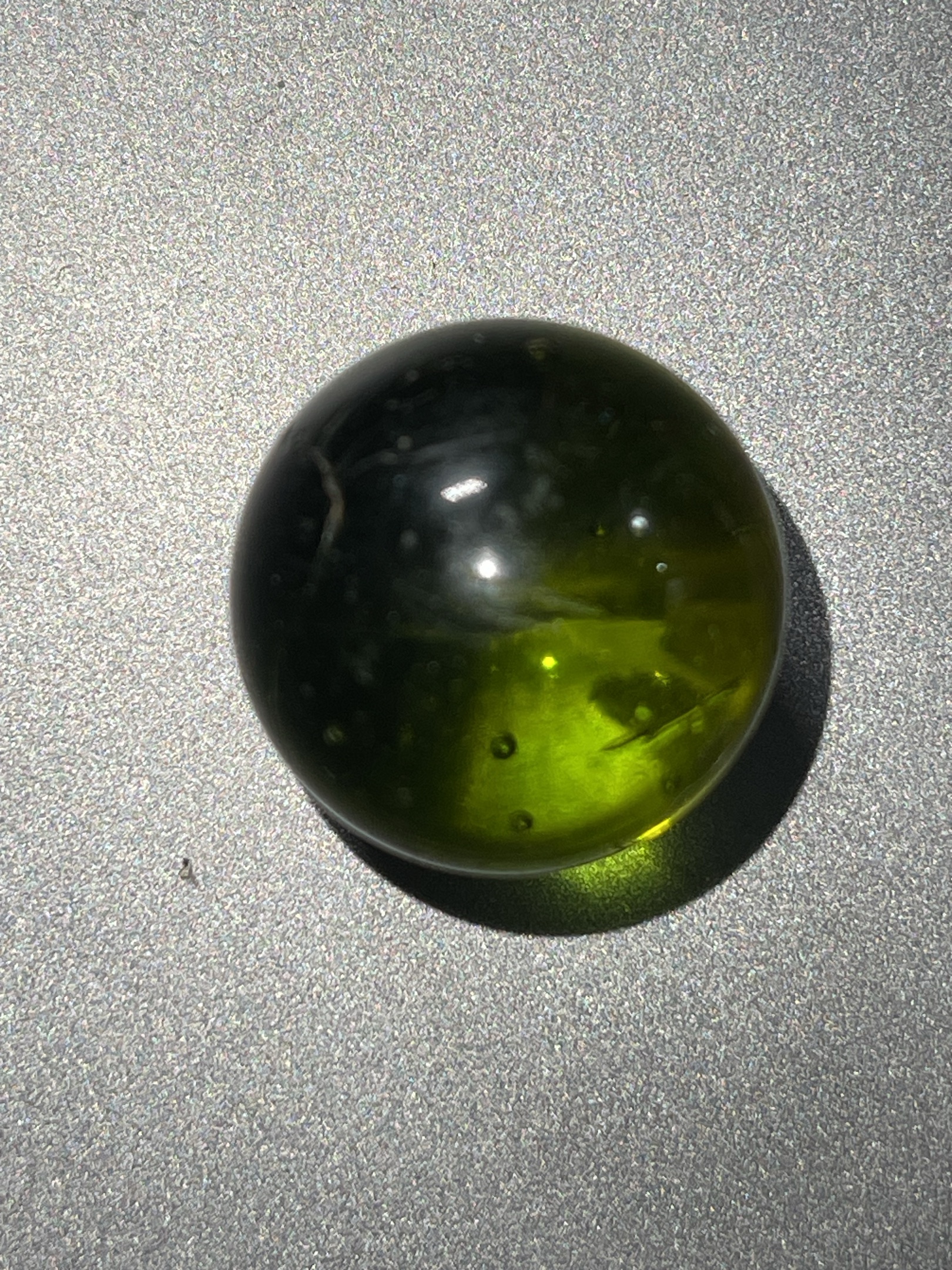 Transparent Green Cleary (Shooter) by Akro Agate Company