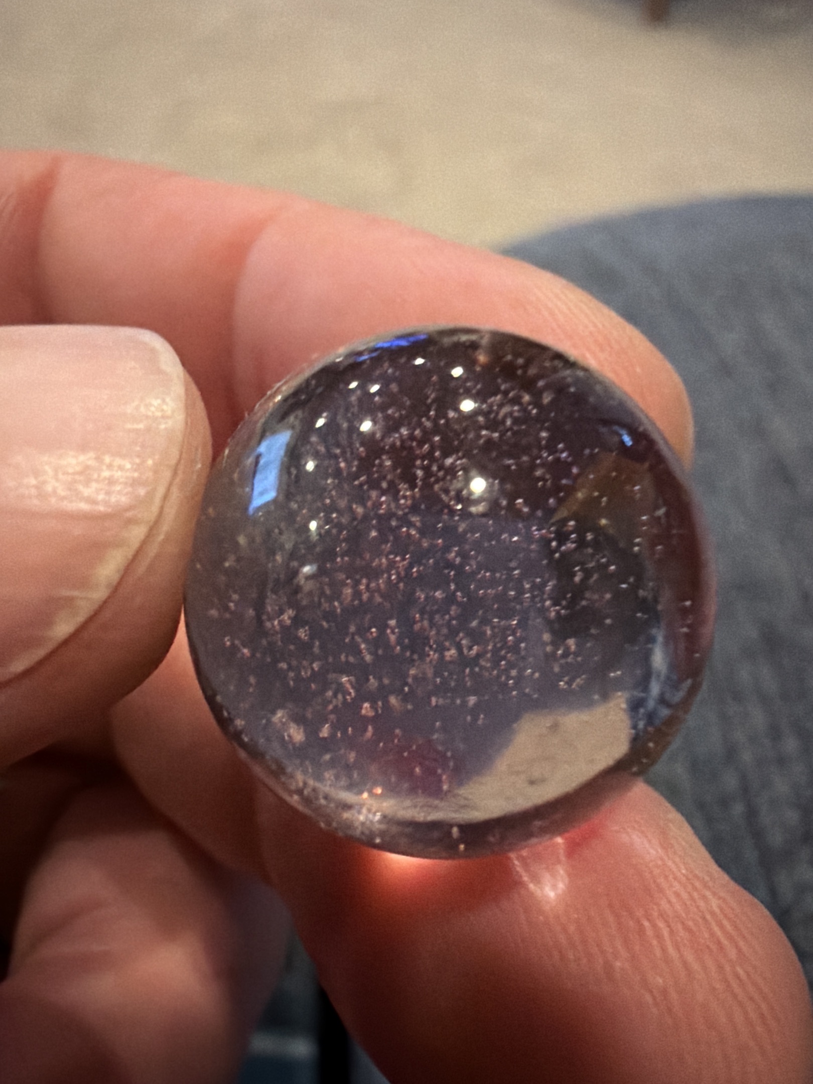 Amethyst Seeded Clearie by Akro Agate Company