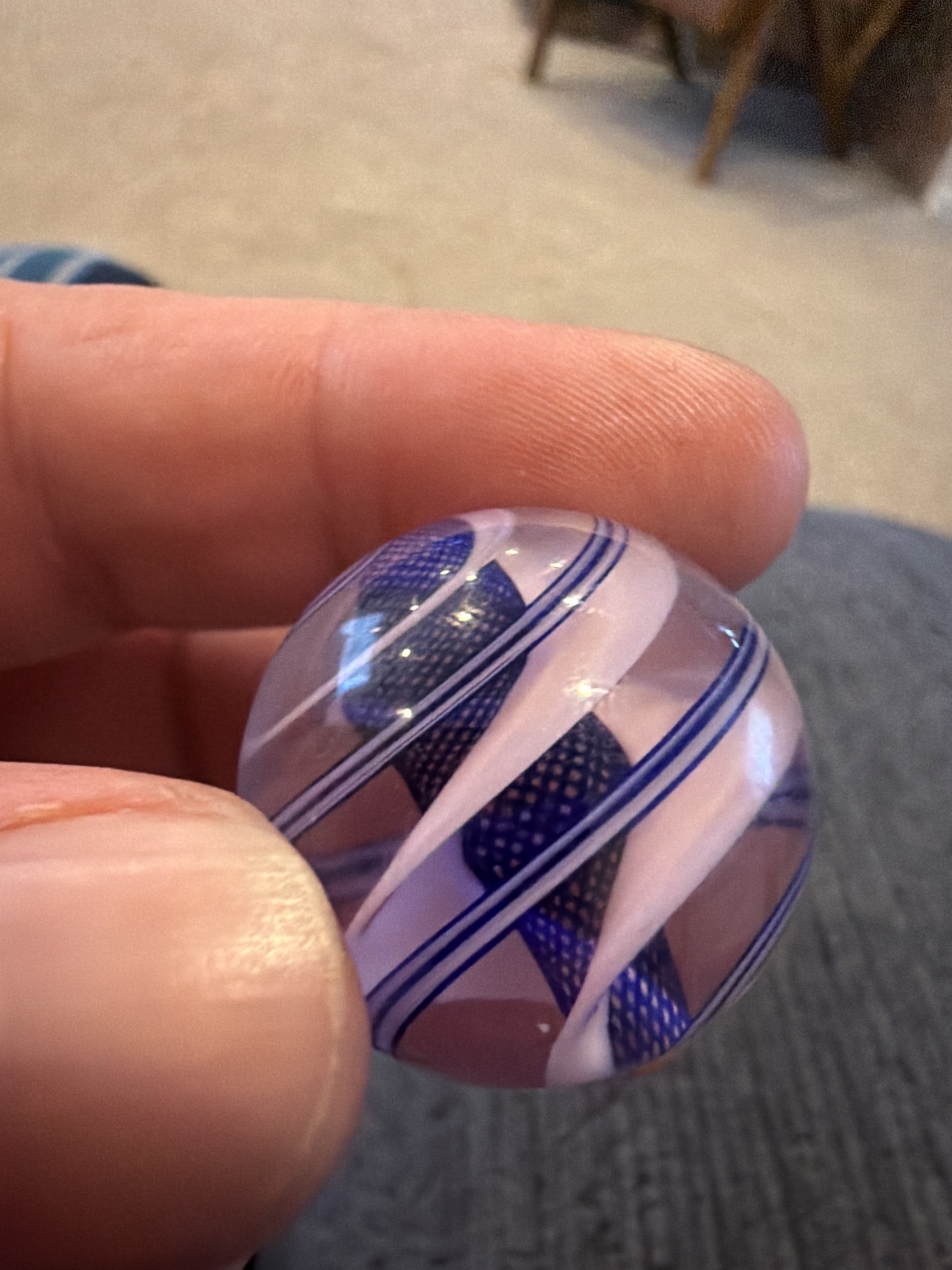 Blue Mesh Core with White/Blue Ribbons by German Handmade (Thuringia)
