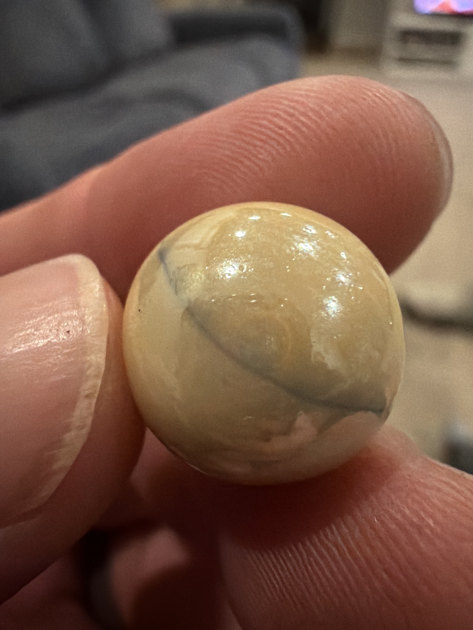 Cream and Grey Swirl by Akro Agate Company