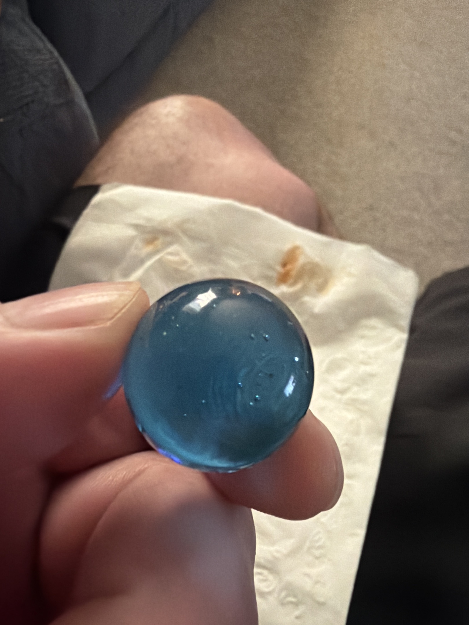 Aqua Blue by Akro Agate Company, identification view