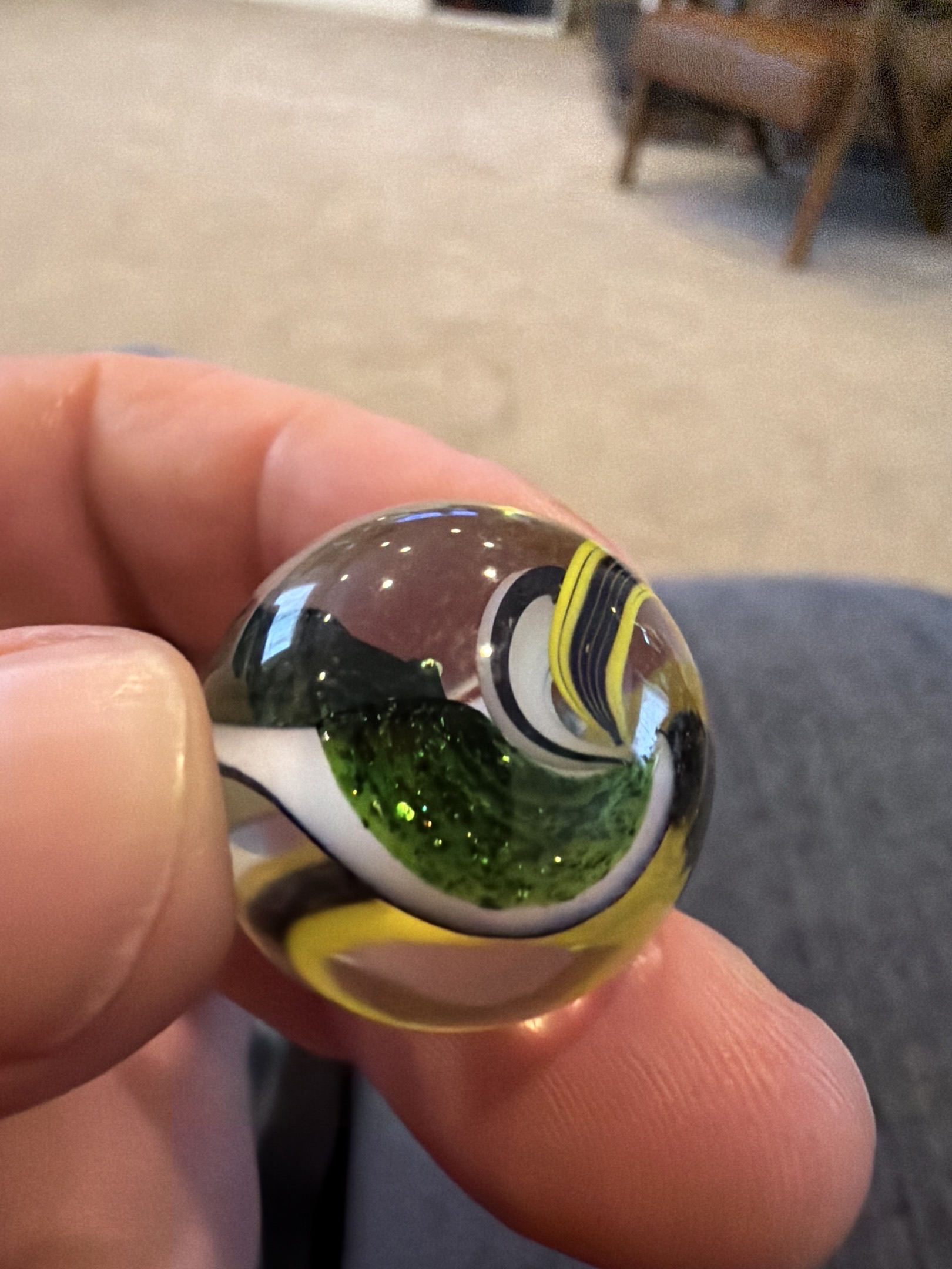 Hybrid Cat's Eye (Green/White/Yellow-Black) by Vitro Agate Company