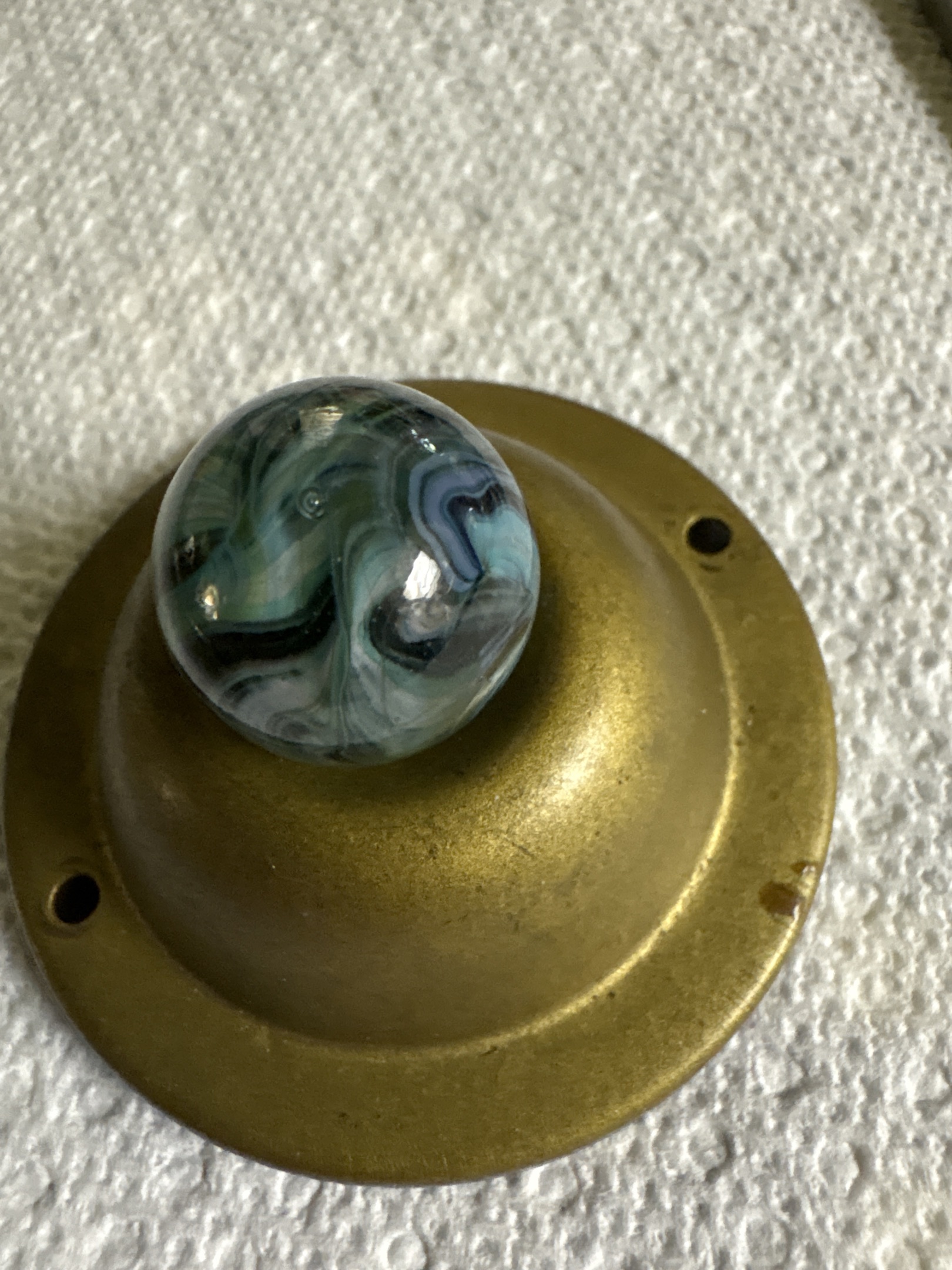 Blue and White Ghost Swirl by Christensen Agate, identification view