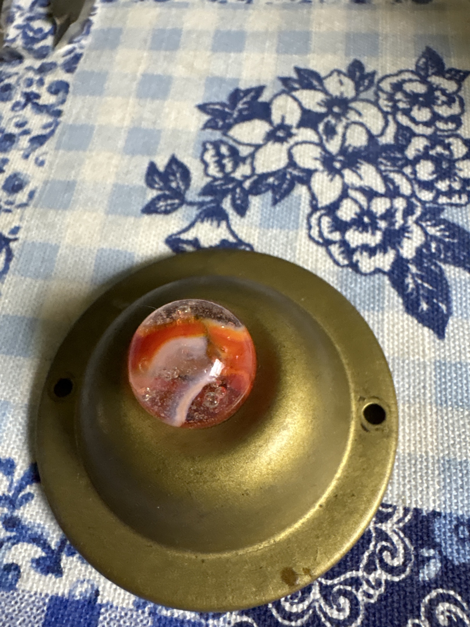 Orange and White Swirl with Bubbles by Christensen Agate Company
