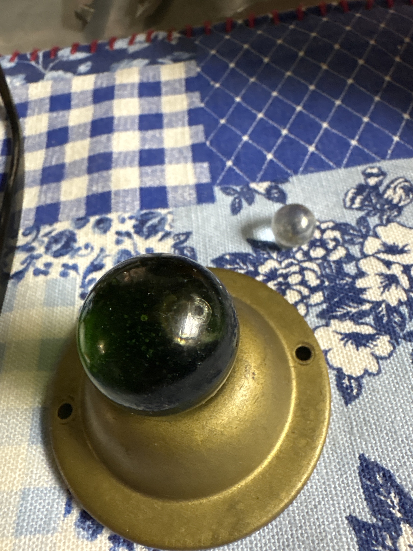Dark Green Giant Clearie with Pontil by German Handmade