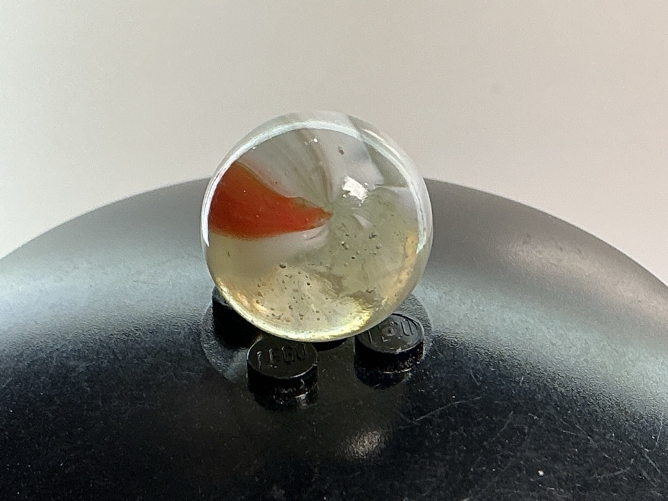 Red Patch on Clear by Akro Agate