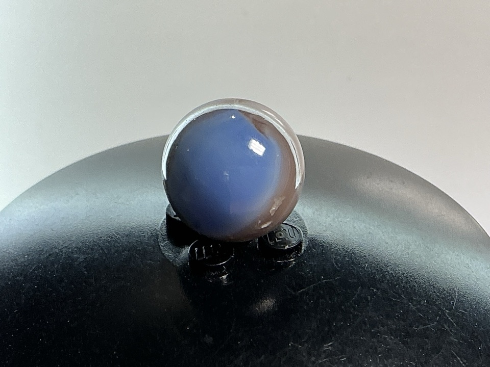 Tri-Color Ace - Blue, Brown and Orange by Akro Agate