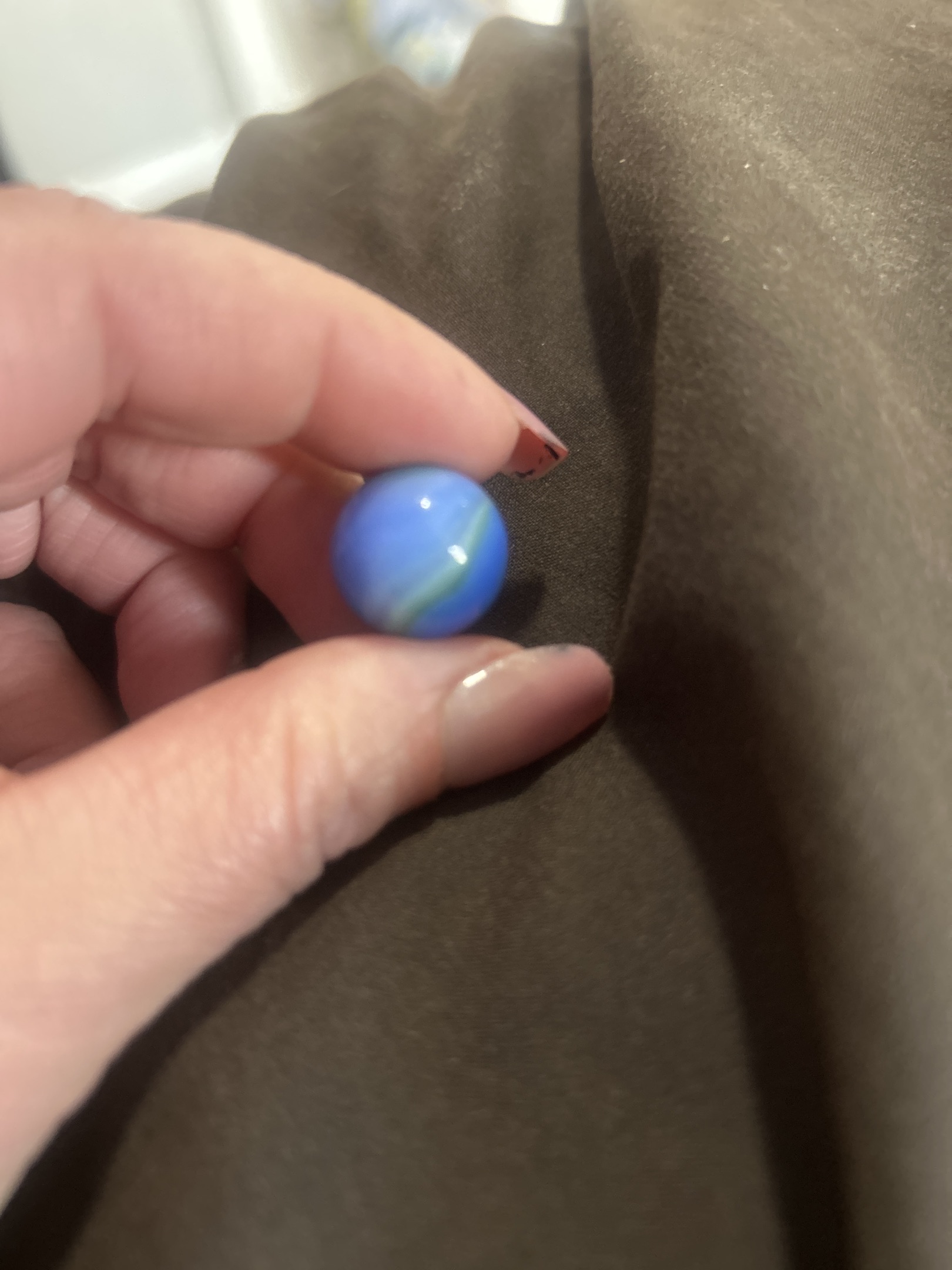 Blue Opaque with White Ribbon by Vitro Agate