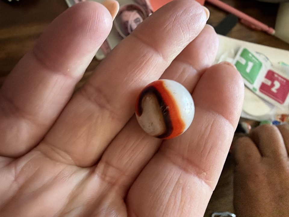 Special - Red and Black on White by Akro Agate, identification view