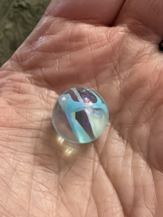 Light Blue and White Cat's Eye by Vitro Agate, identification view