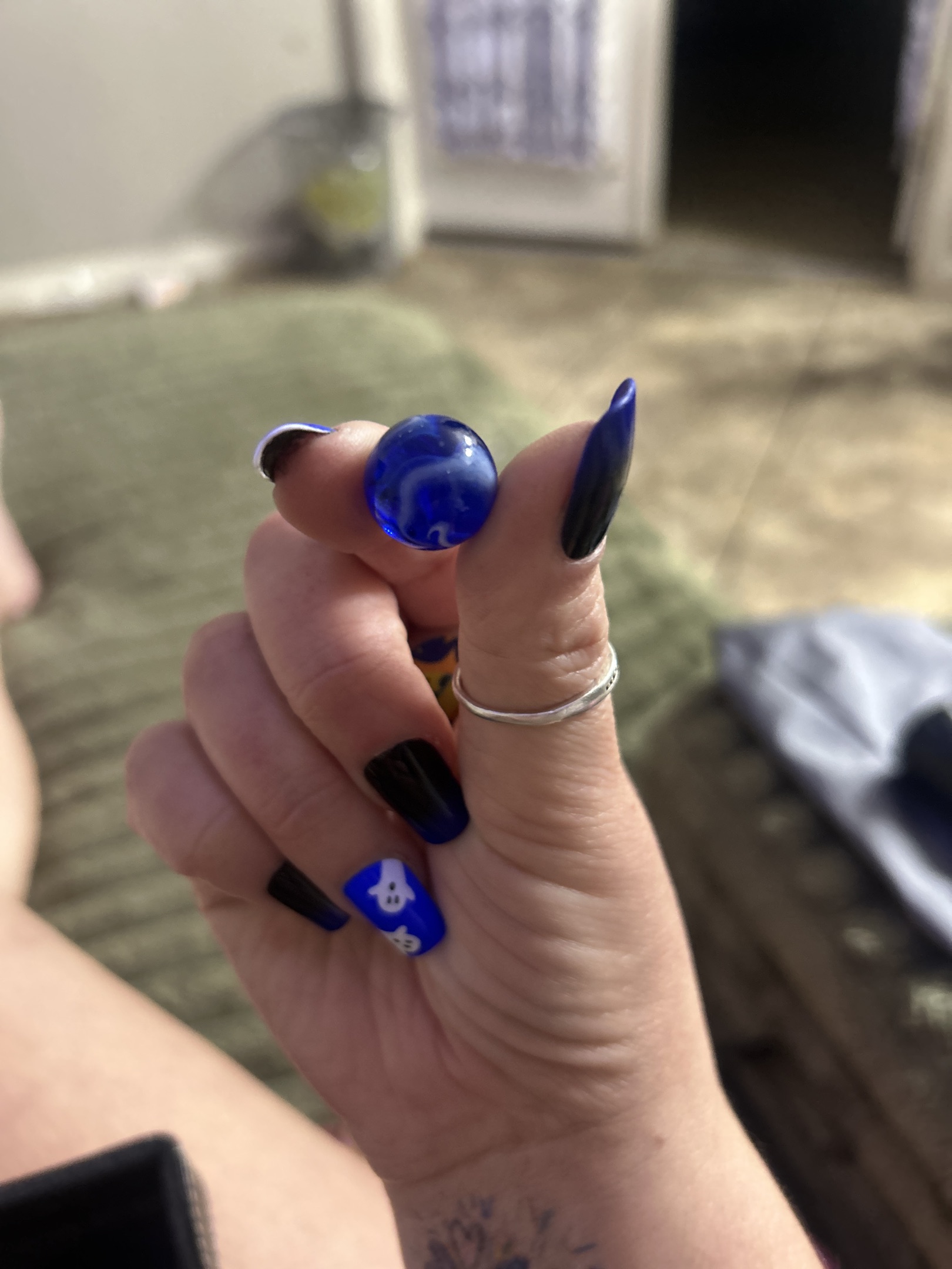 Blue and White Swirl by Alley Agate Company