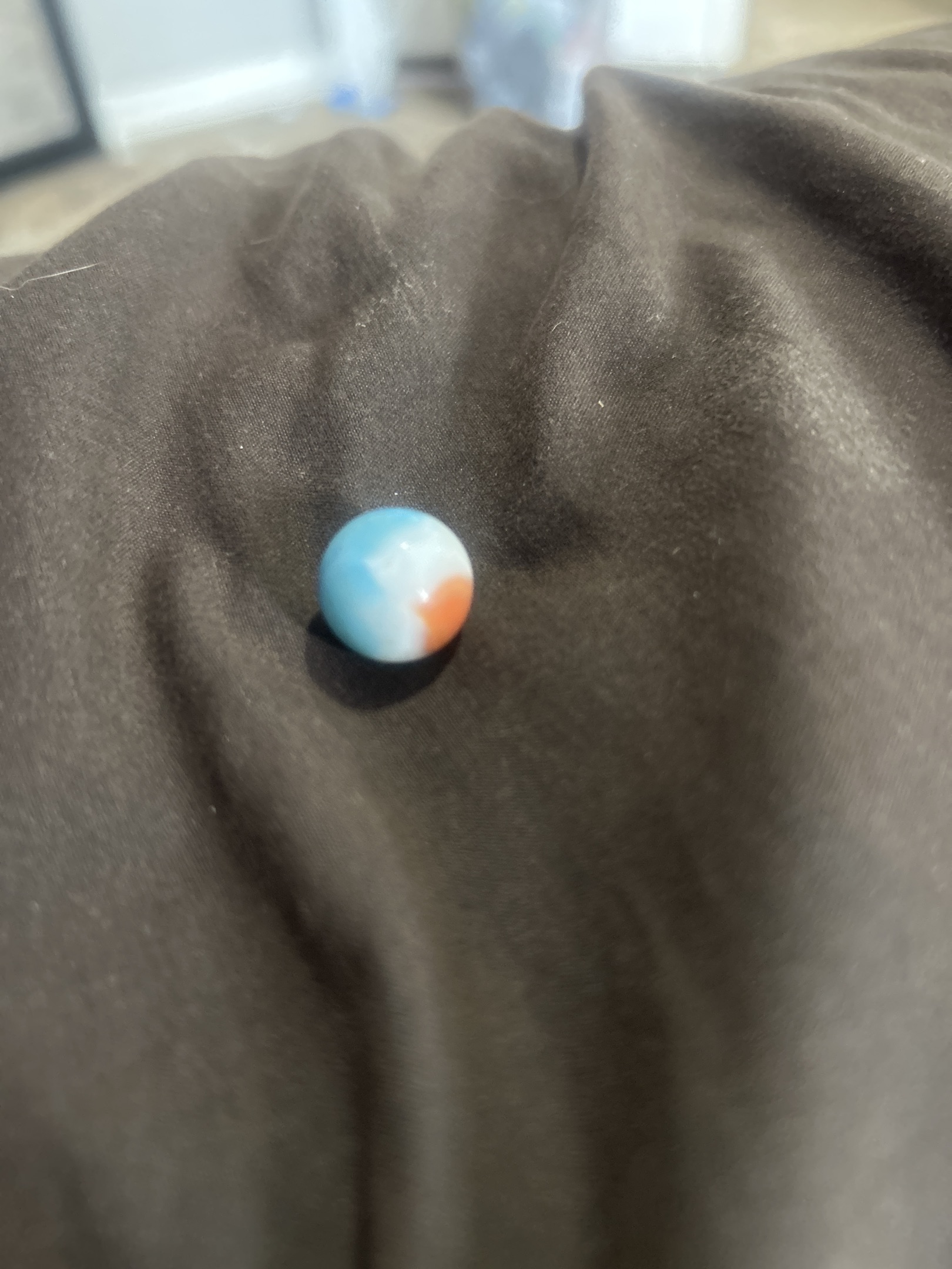 Parrot - Blue, White and Orange Tri-Color Patch by Vitro Agate, identification view
