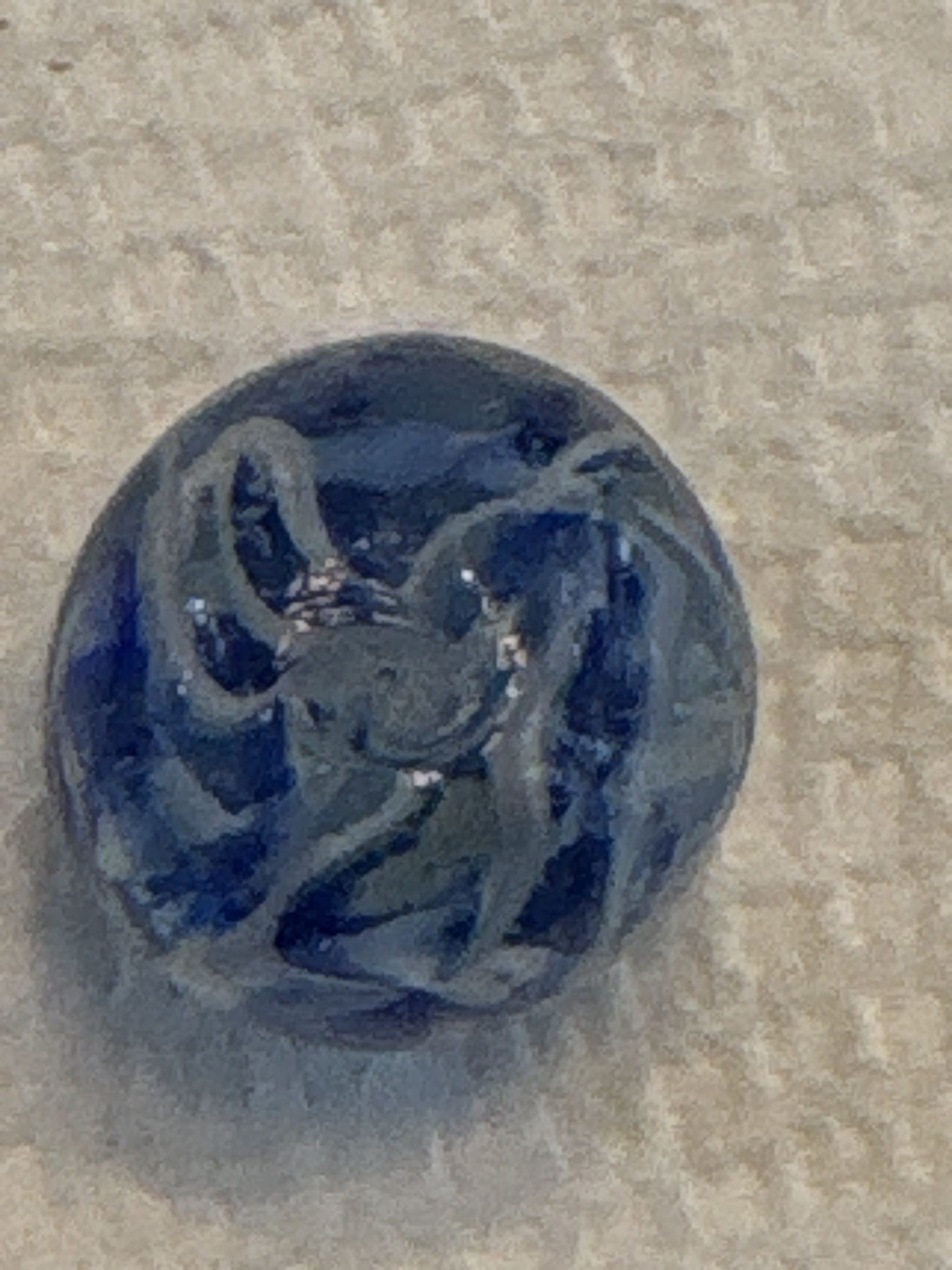 Prize Name (Cobalt) by Akro Agate Company, identification view