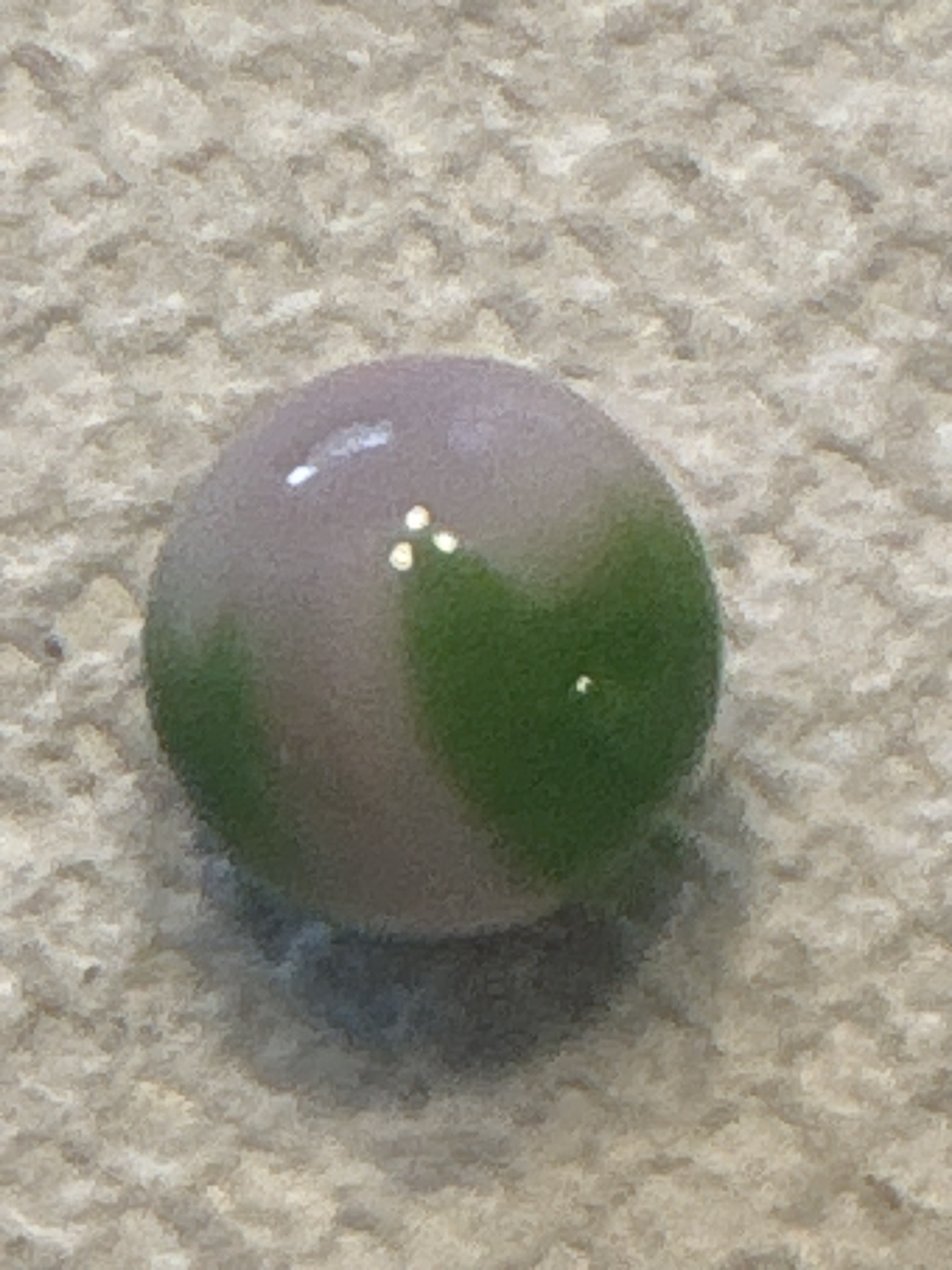 Lavender and Green Patch by Akro Agate Company, identification view