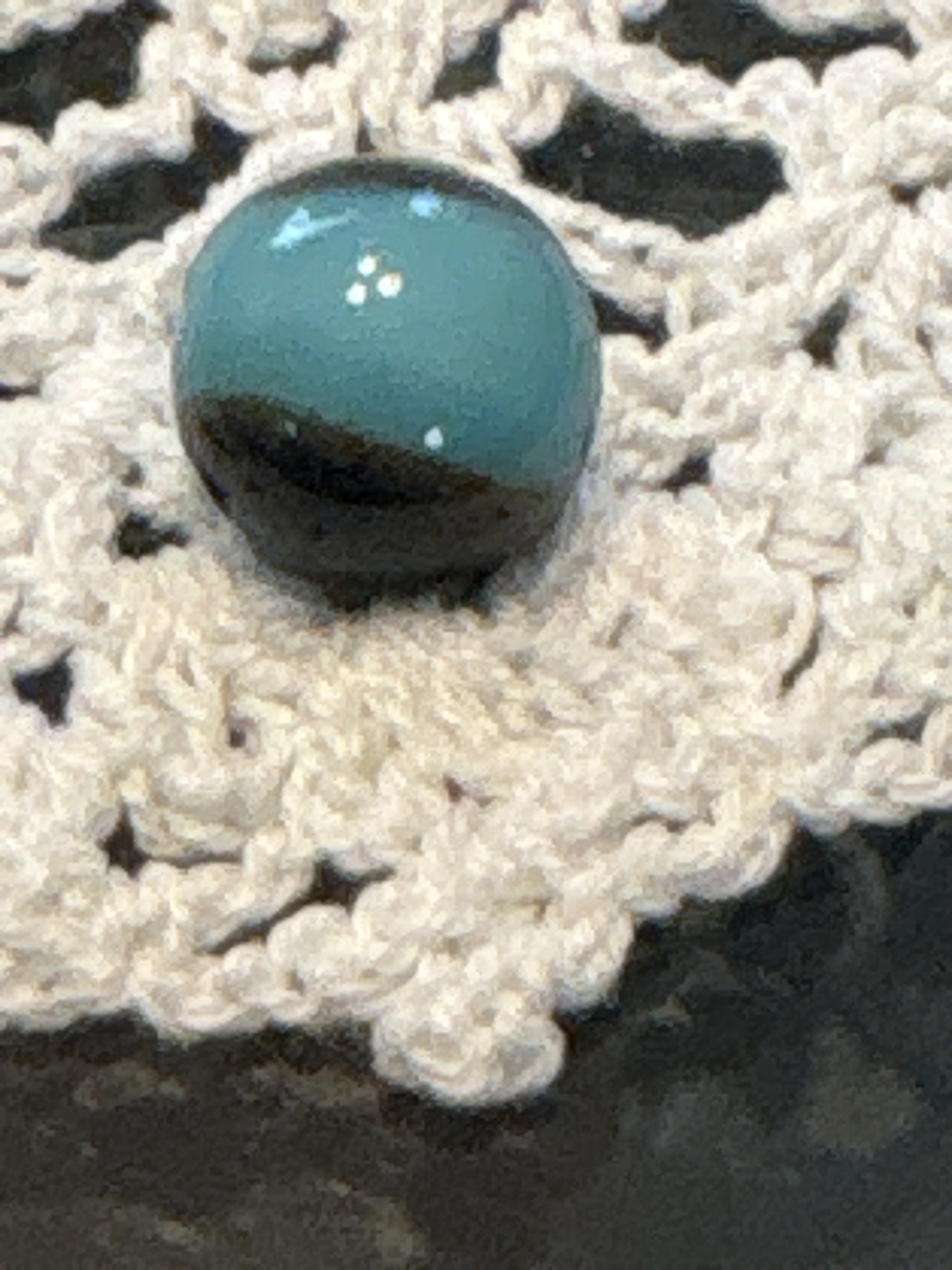 Teal and Chocolate by Akro Agate Company, identification view