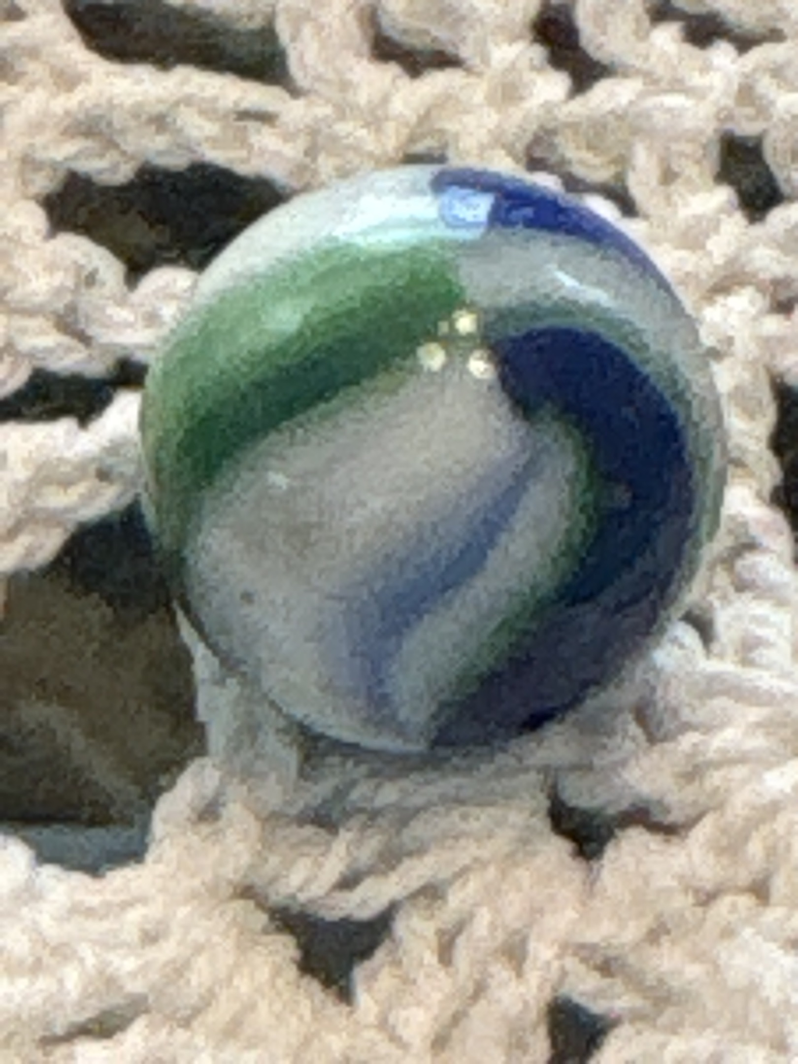 Blue and Green Conqueror by Vitro Agate Company, identification view
