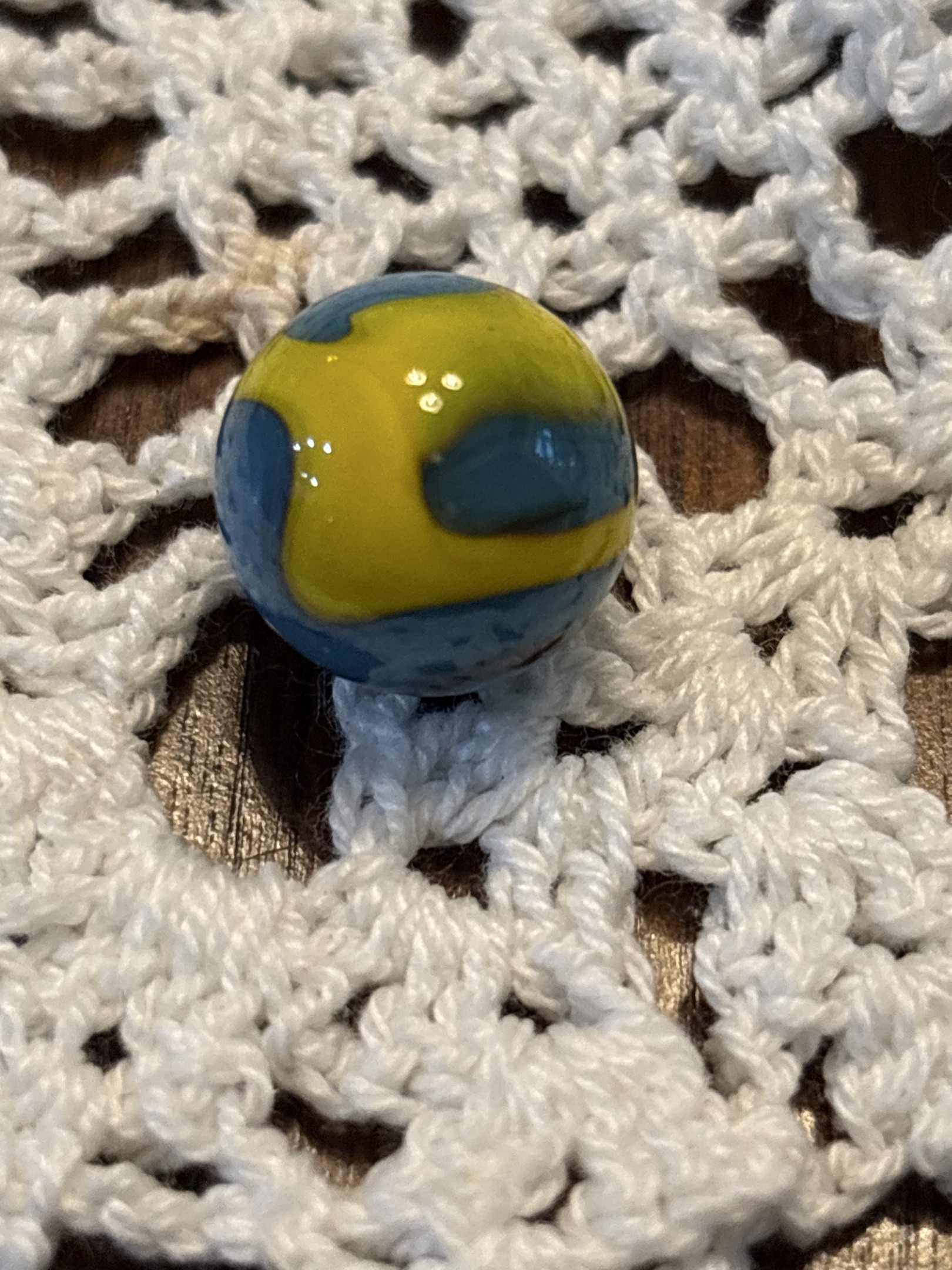 Multi-Color Rainbo (Teal/Yellow/Dark Blue) by Peltier Glass Company