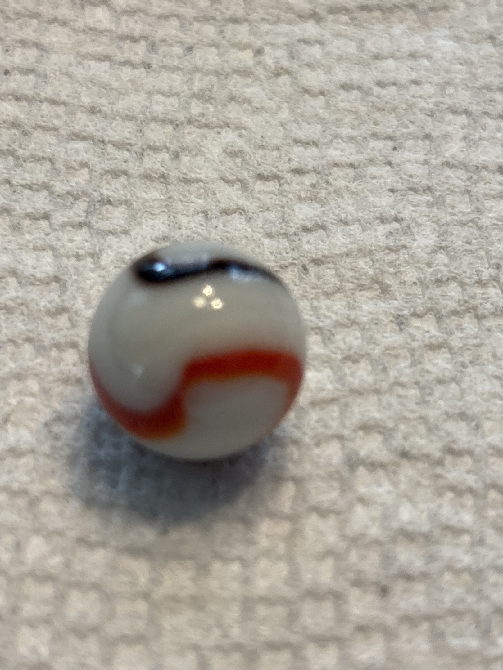 Red and Black Conqueror by Vitro Agate Company, identification view